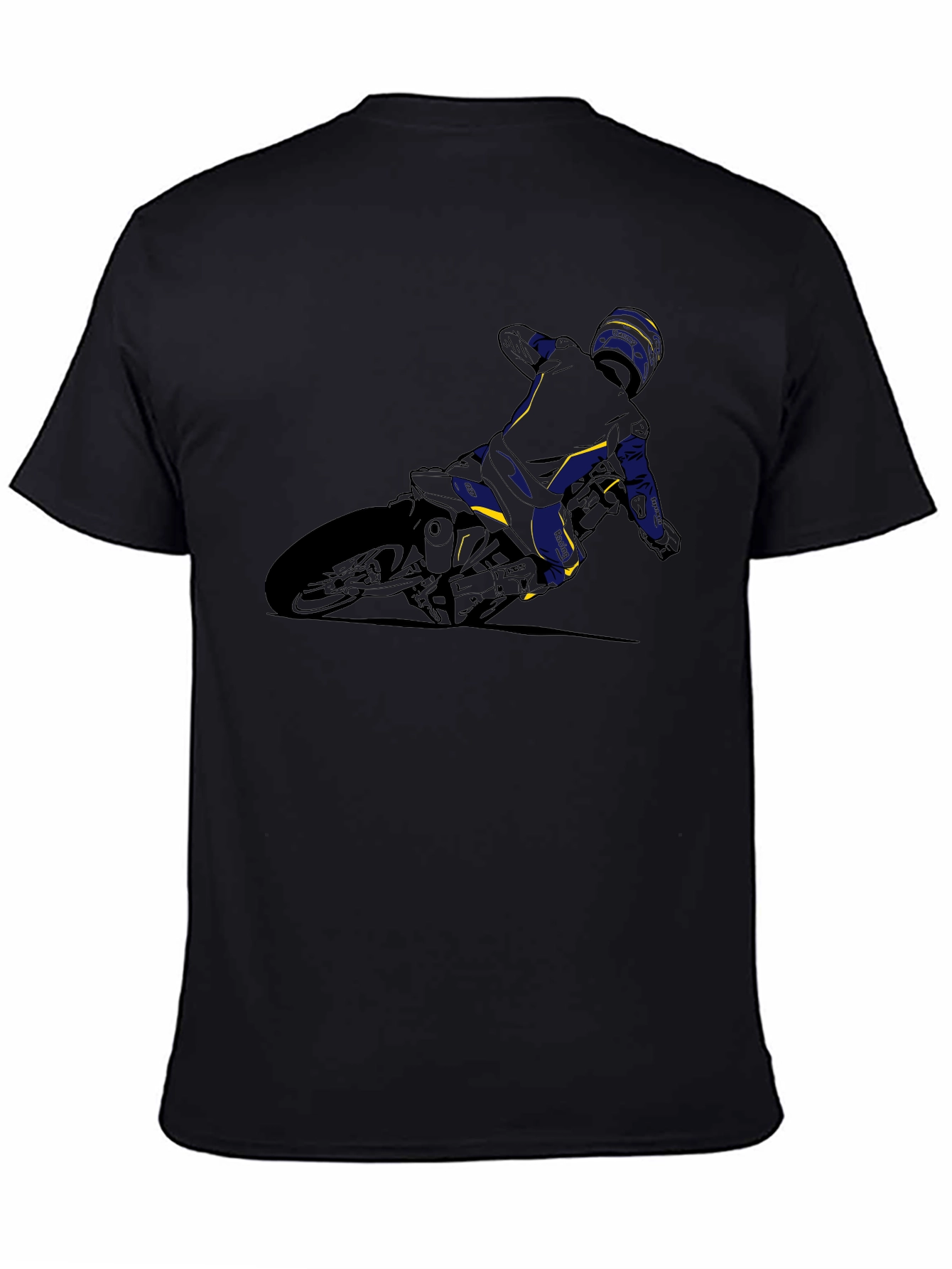 Motorcycle Rider Graphic Tee - Black