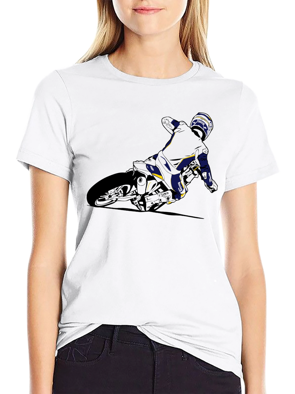 Motorcycle Rider Graphic Tee - Black