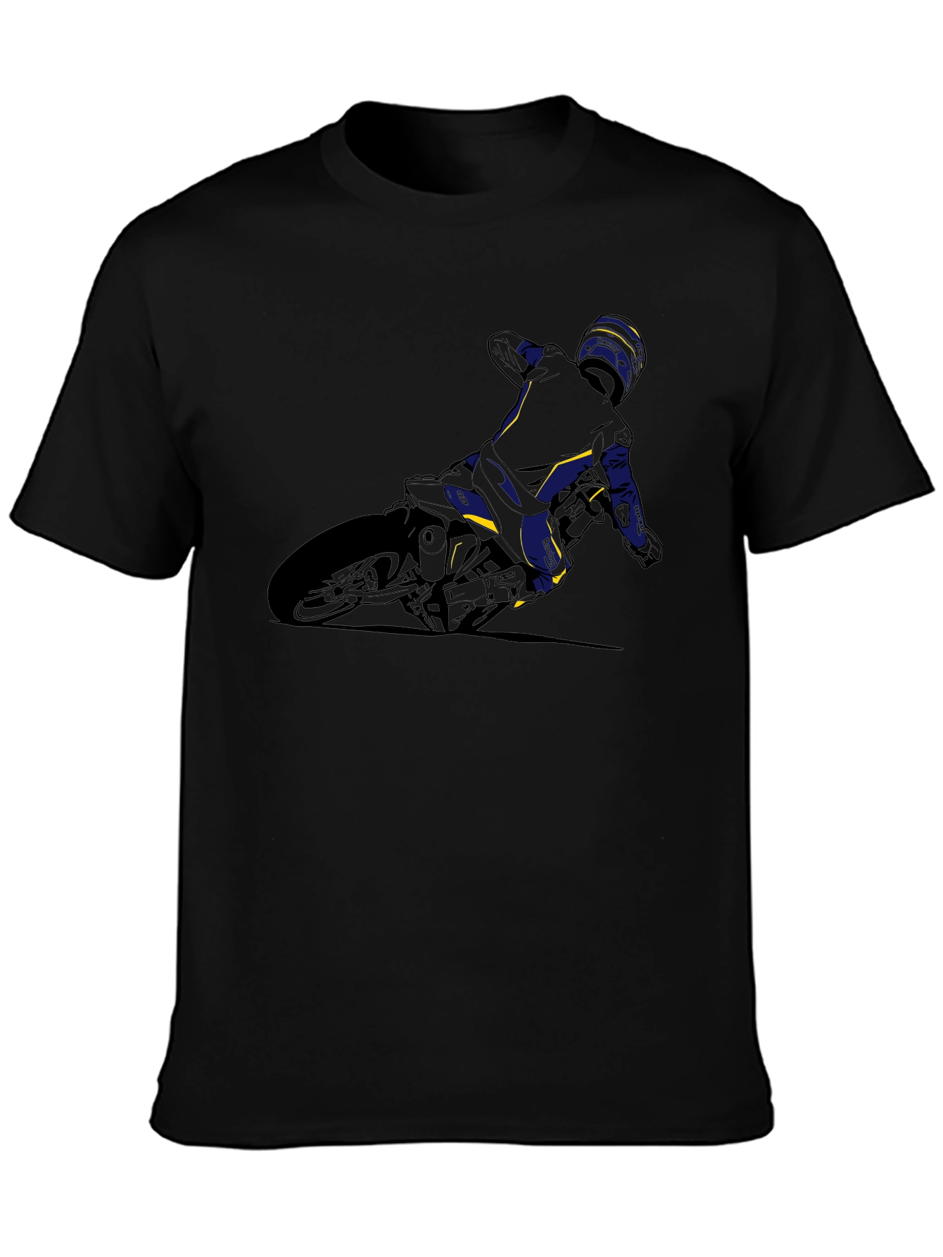 Motorcycle Rider Graphic Tee - Black
