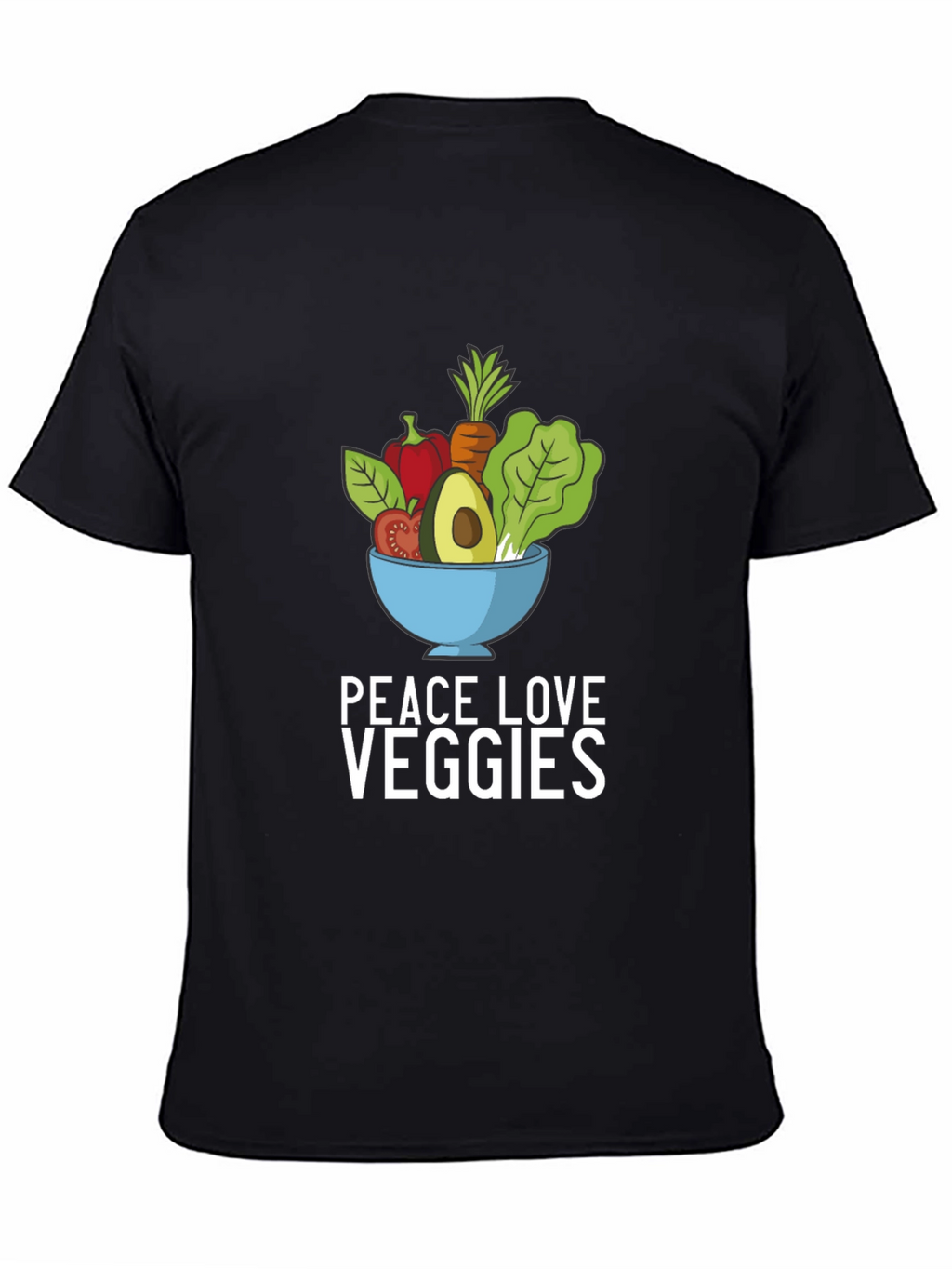 Peace Love Veggies Graphic Tee - Black T-Shirt