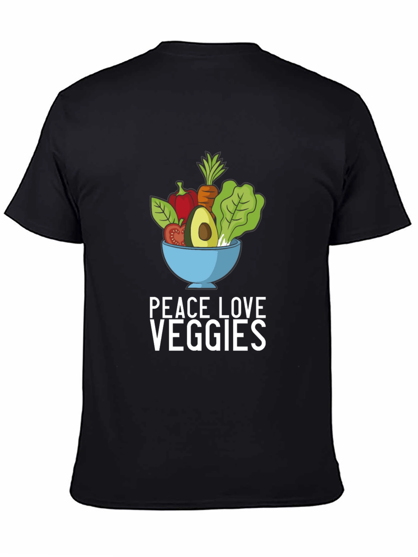 Peace Love Veggies Graphic Tee - Black T-Shirt