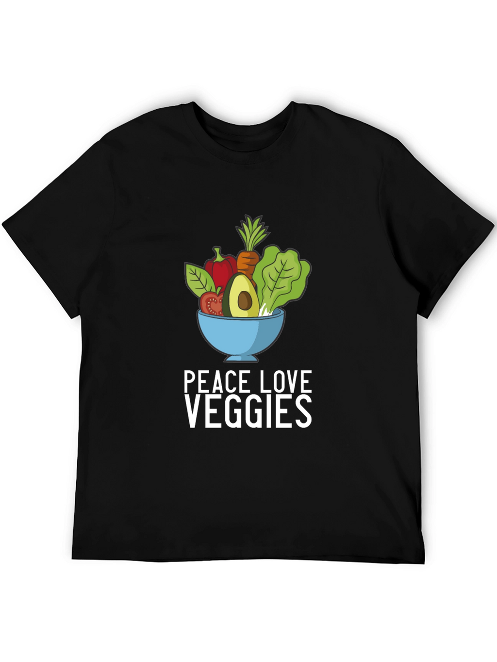 Peace Love Veggies Graphic Tee - Black T-Shirt