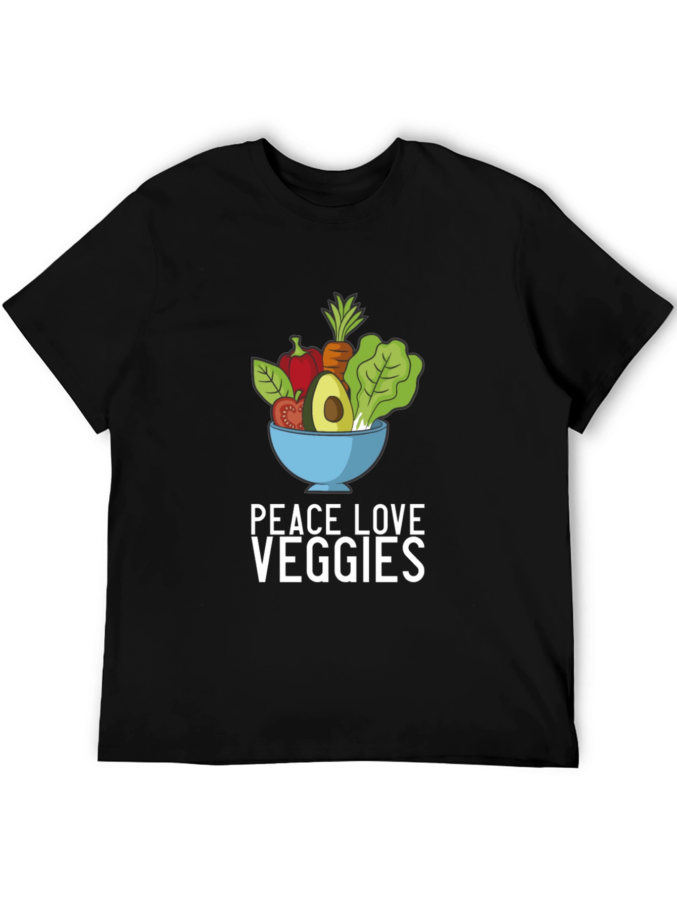 Peace Love Veggies Graphic Tee - Black T-Shirt