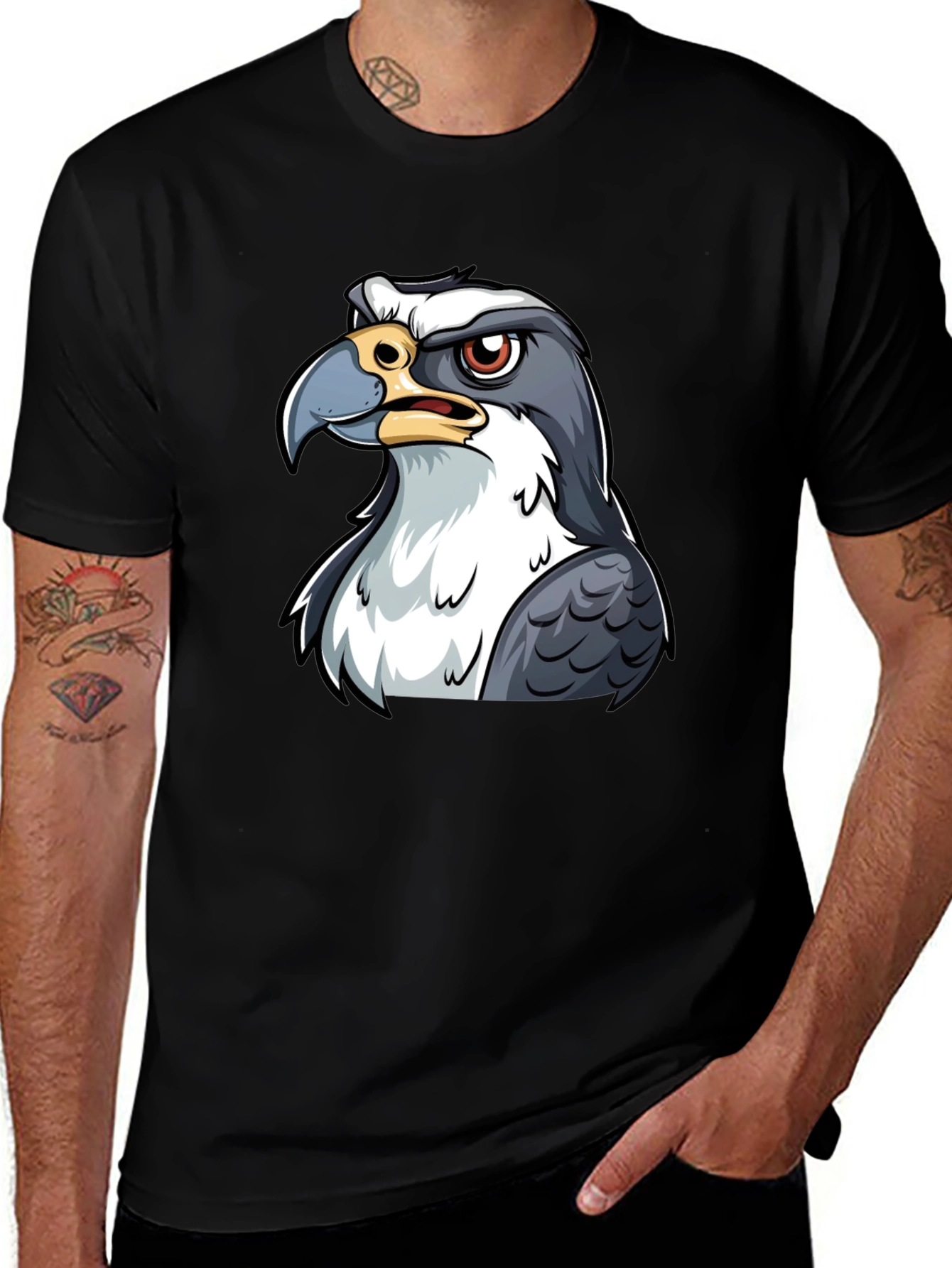 Angry Bird Graphic Tee - Black Cotton T-Shirt