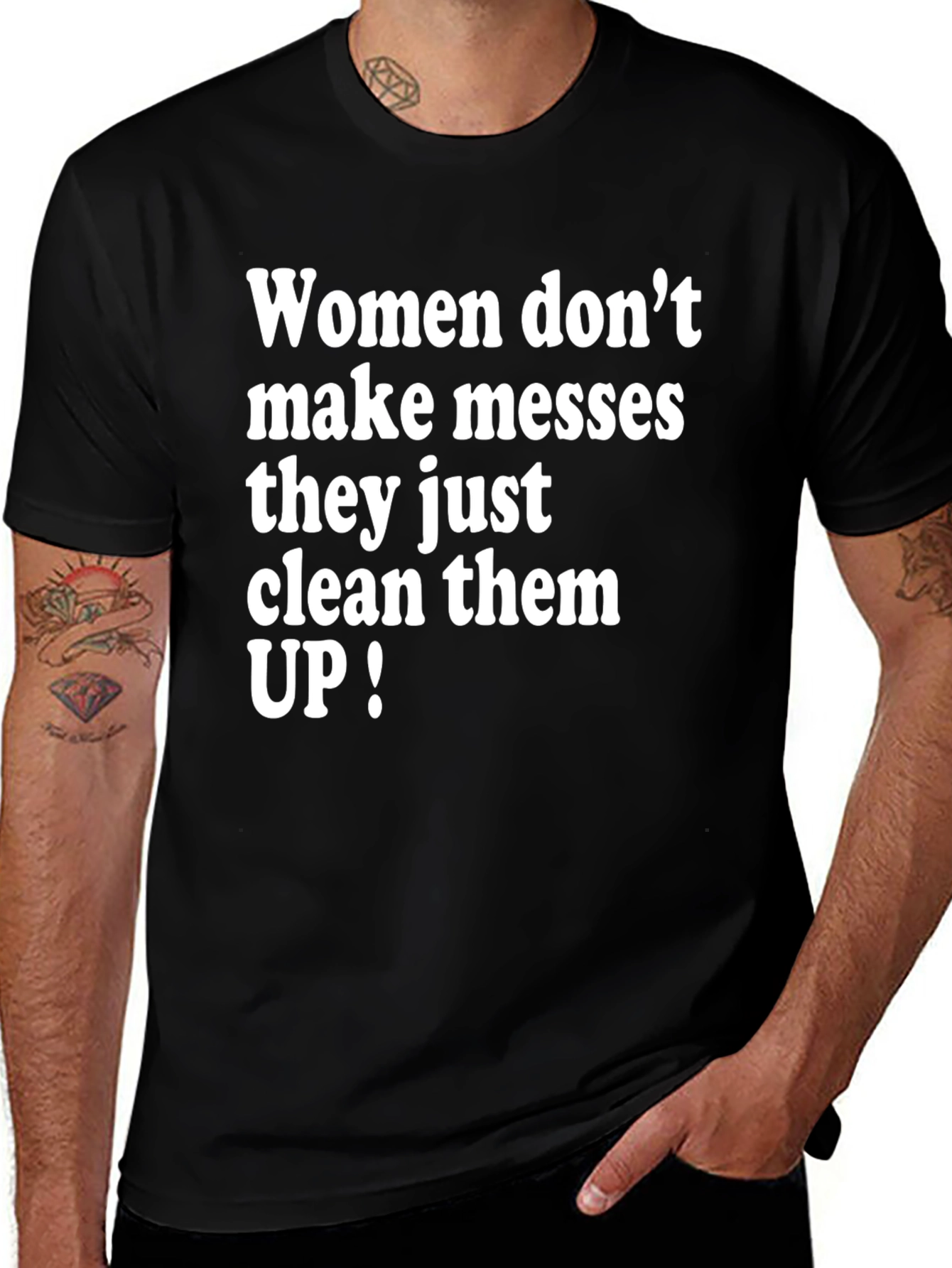 Women Clean Up Messes T-Shirt Funny Slogan Tee