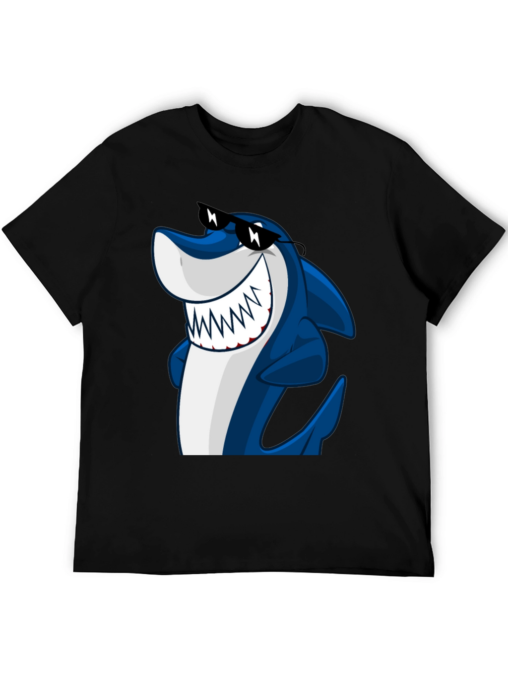 Cool Shark Graphic Tee - Black Cotton Shirt