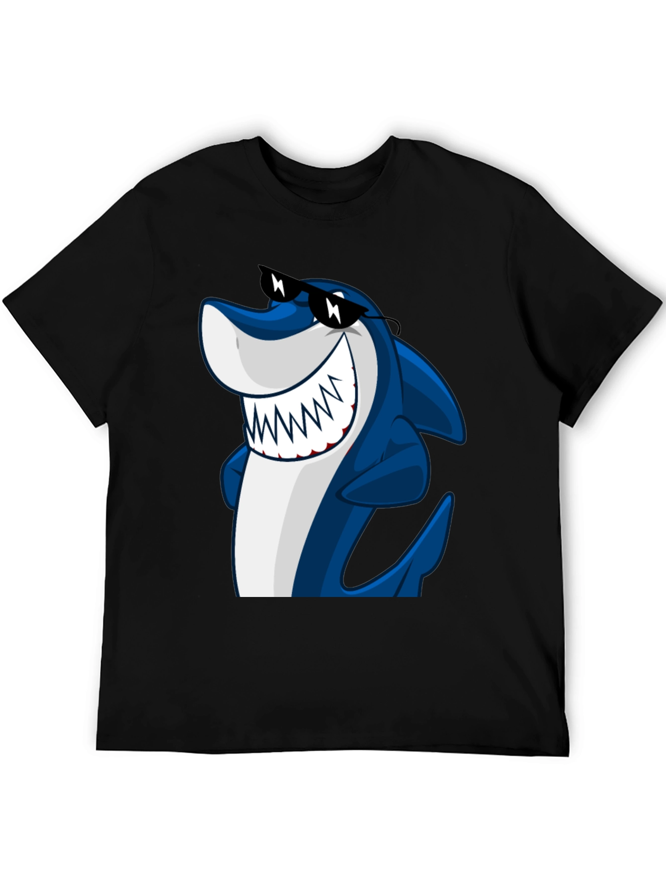 Cool Shark Graphic Tee - Black Cotton Shirt