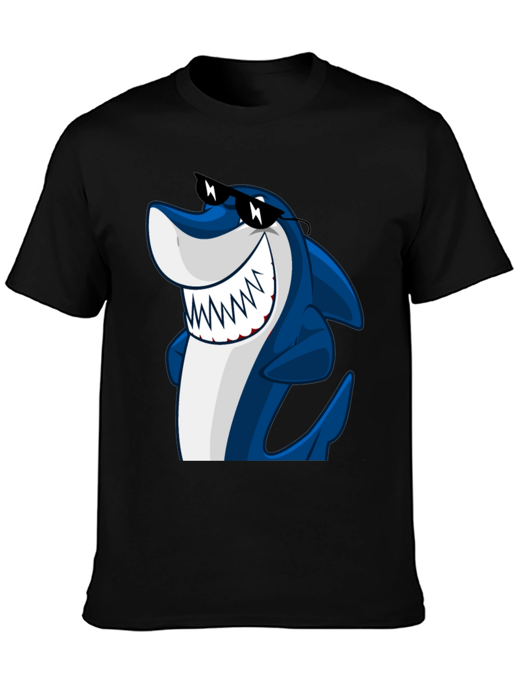 Cool Shark Graphic Tee - Black Cotton Shirt