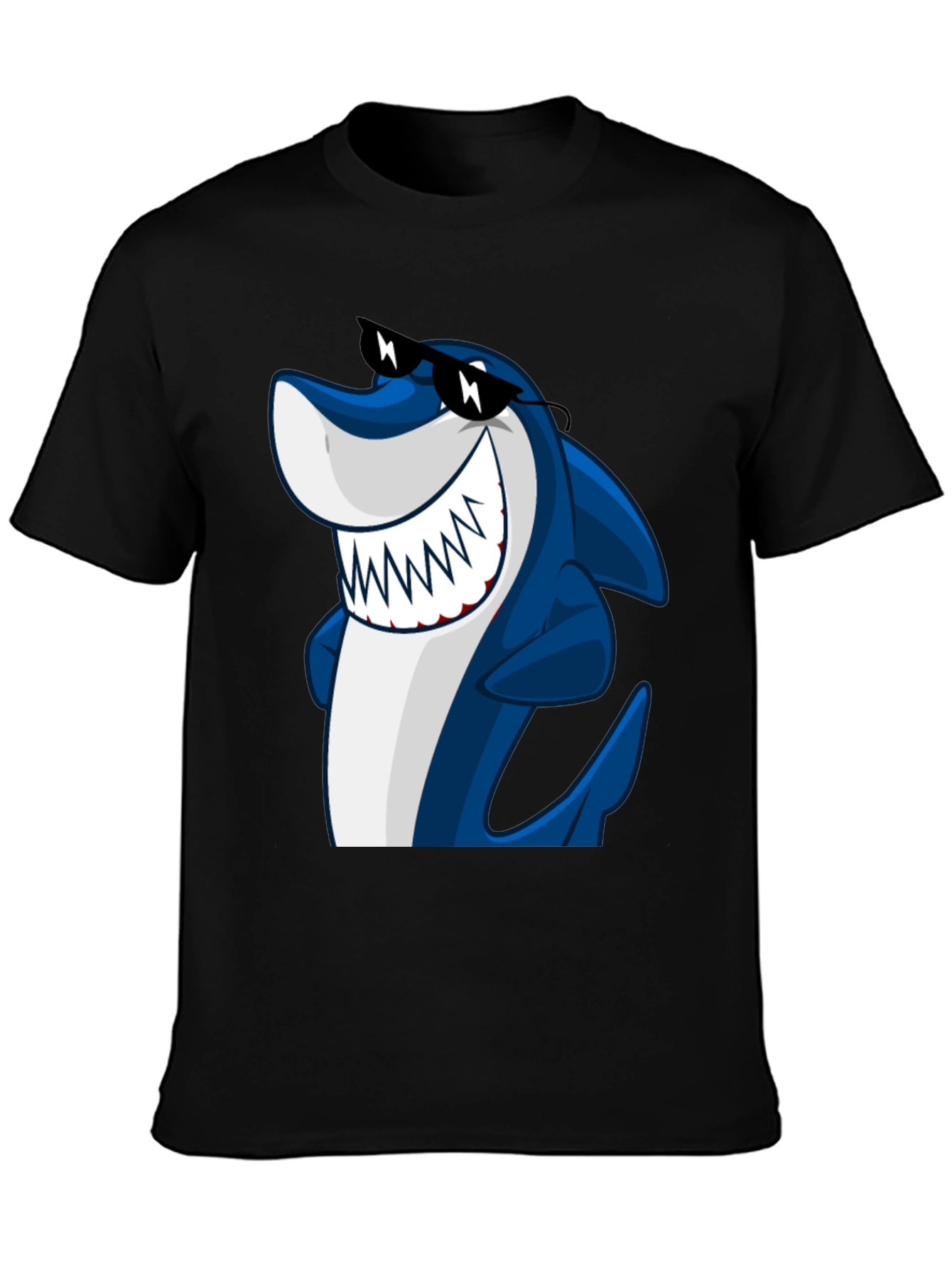 Cool Shark Graphic Tee - Black Cotton Shirt