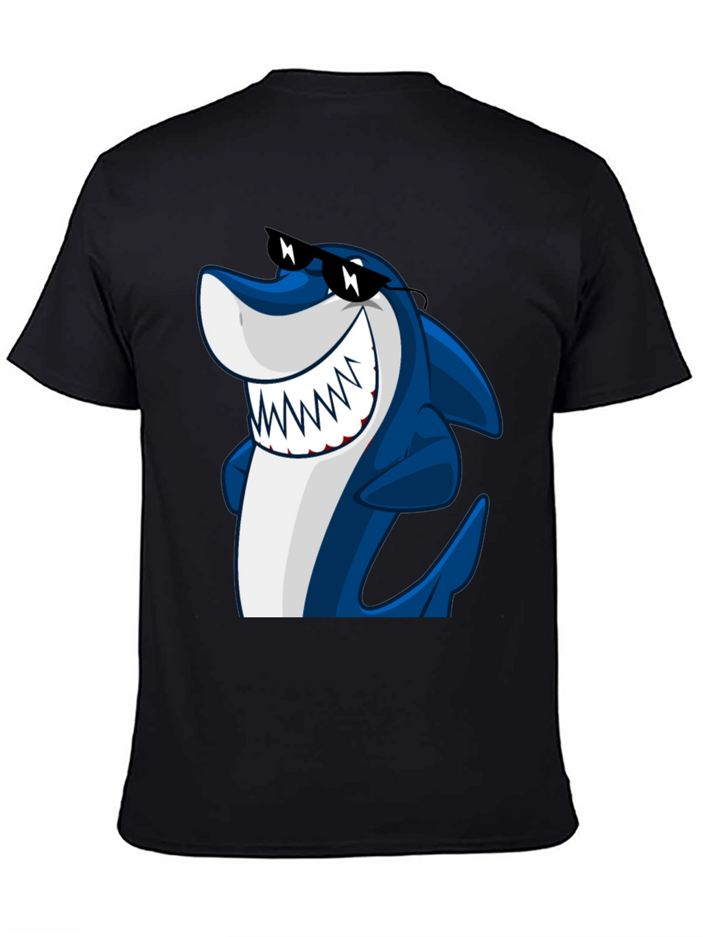 Cool Shark Graphic Tee - Black Cotton Shirt