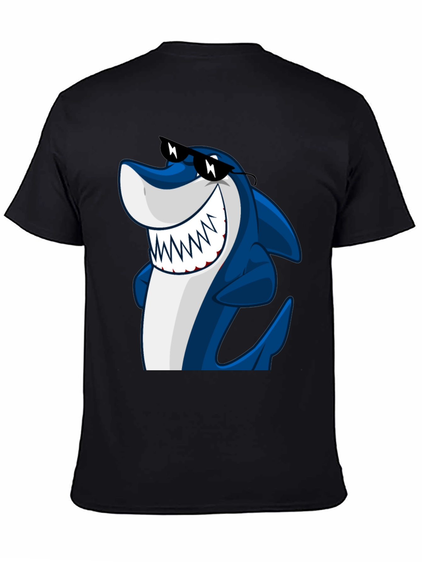 Cool Shark Graphic Tee - Black Cotton Shirt