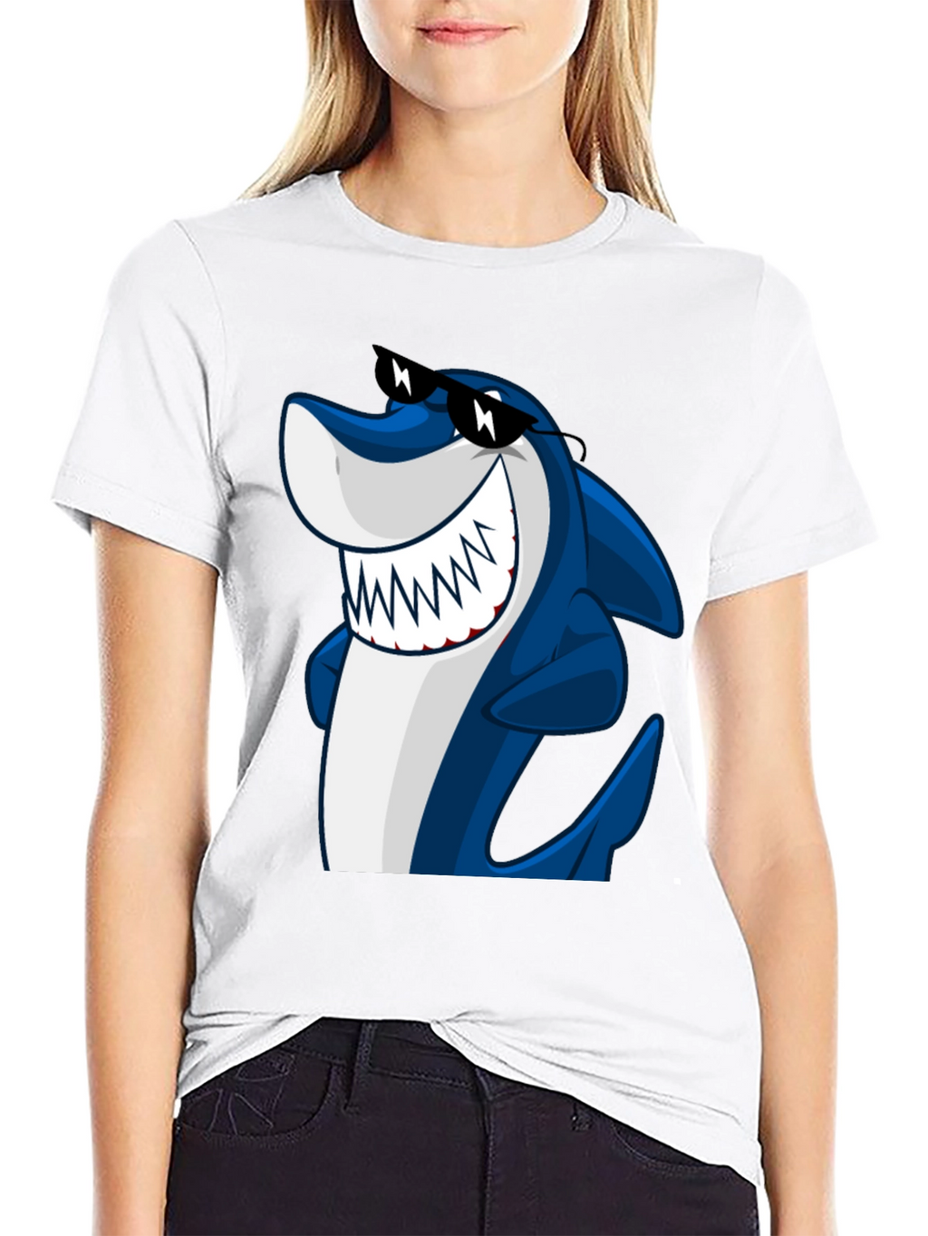 Cool Shark Graphic Tee - Black Cotton Shirt