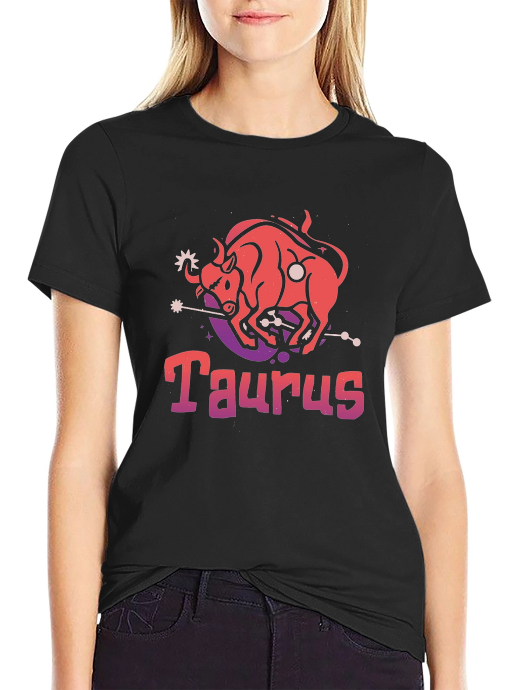 Taurus Zodiac Graphic T-Shirt - Black