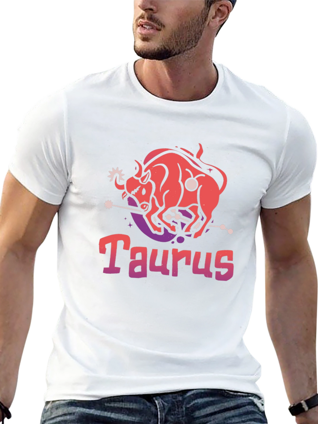 Taurus Zodiac Graphic T-Shirt - Black