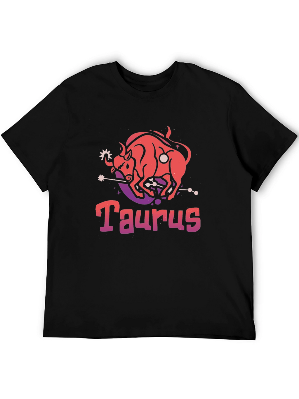 Taurus Zodiac Graphic T-Shirt - Black