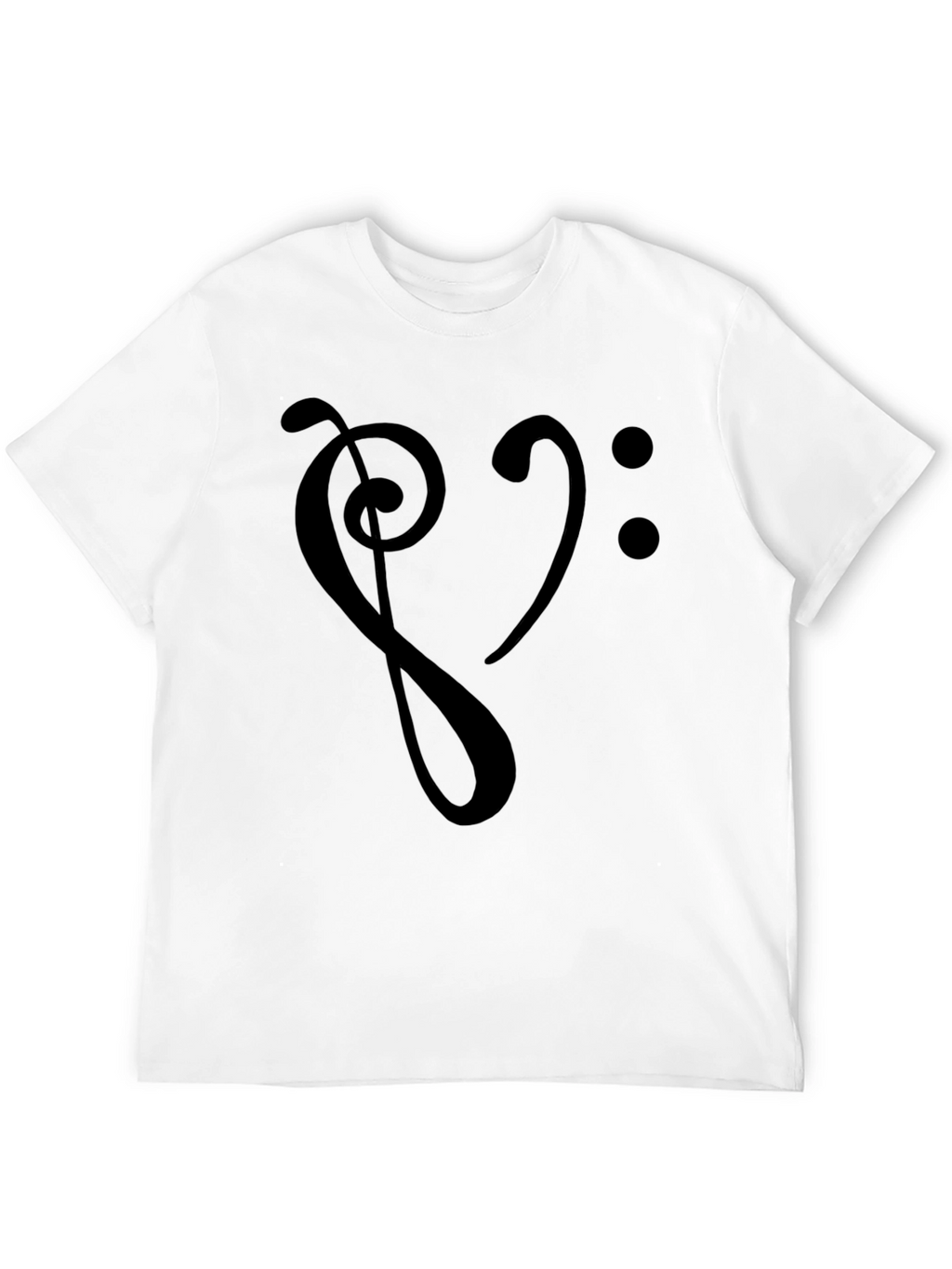 Music Heartbeat T-Shirt - Stylish Bass Clef Graphic Tee