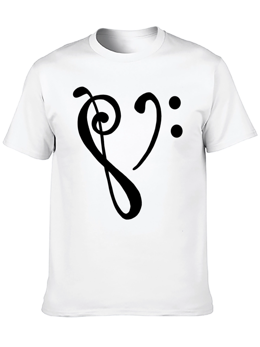 Music Heartbeat T-Shirt - Stylish Bass Clef Graphic Tee