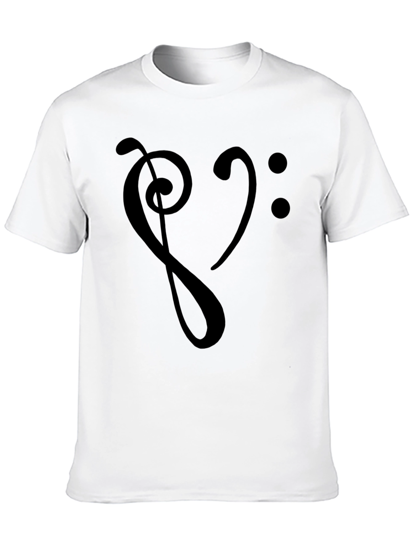 Music Heartbeat T-Shirt - Stylish Bass Clef Graphic Tee