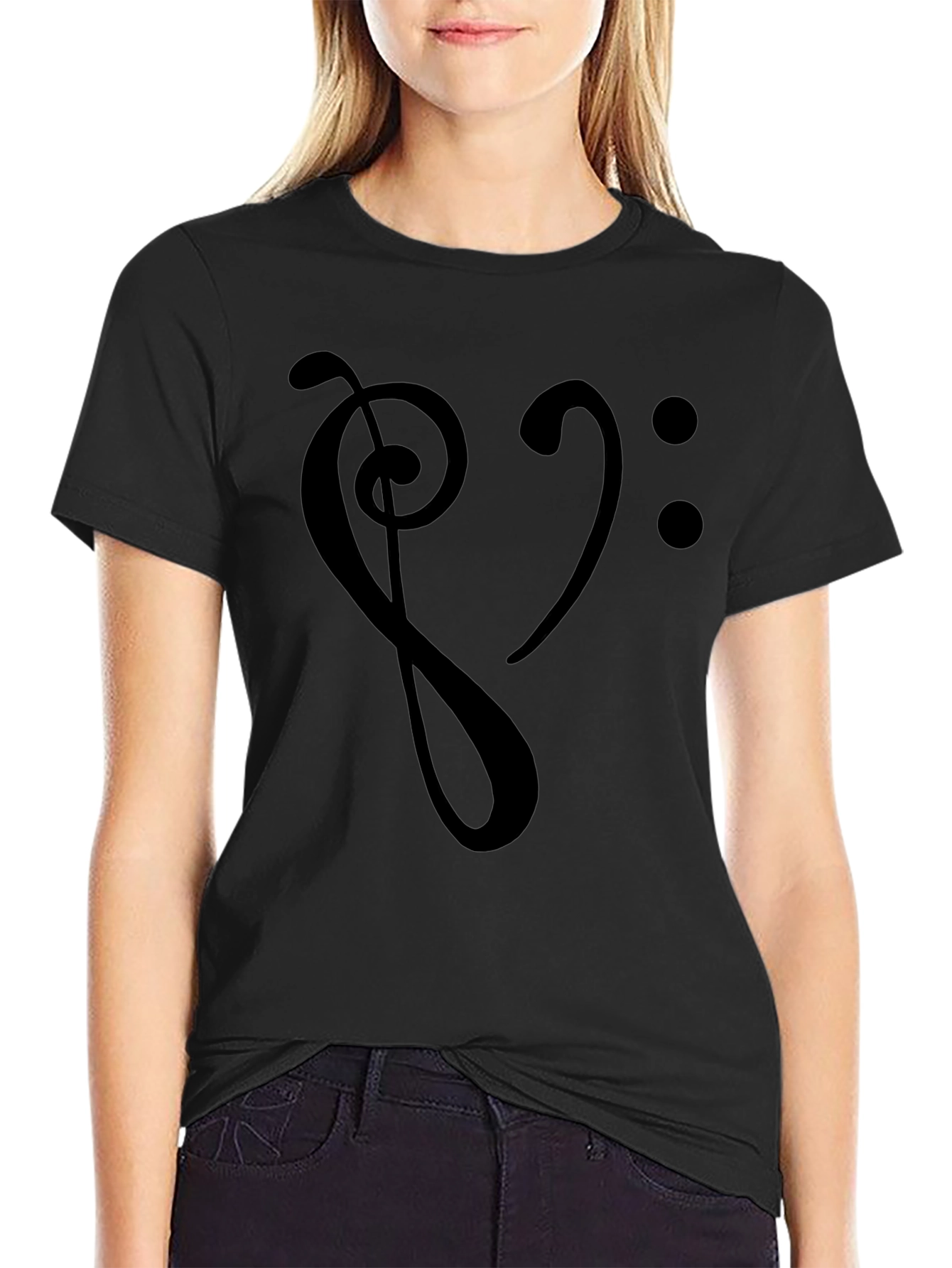 Music Heartbeat T-Shirt - Stylish Bass Clef Graphic Tee