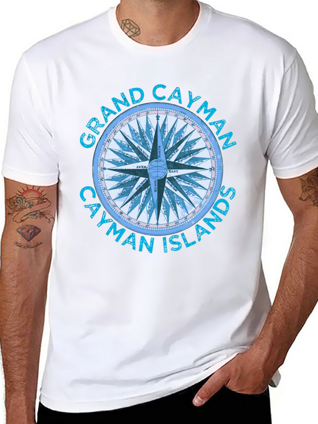 Grand Cayman Compass Islands Graphic T-Shirt