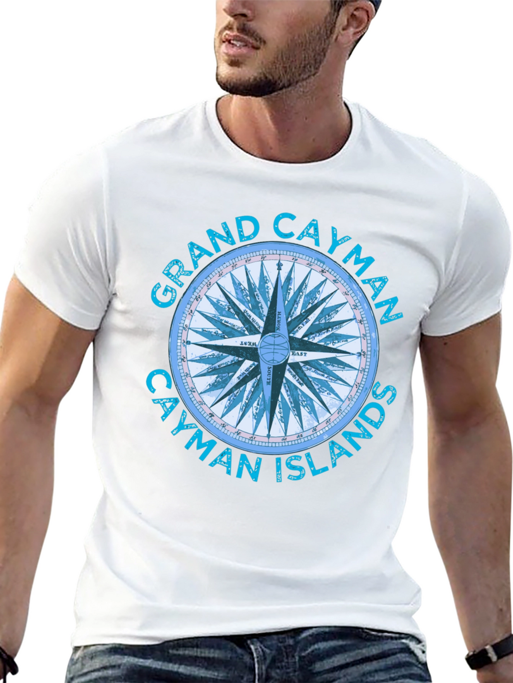 Grand Cayman Compass Islands Graphic T-Shirt