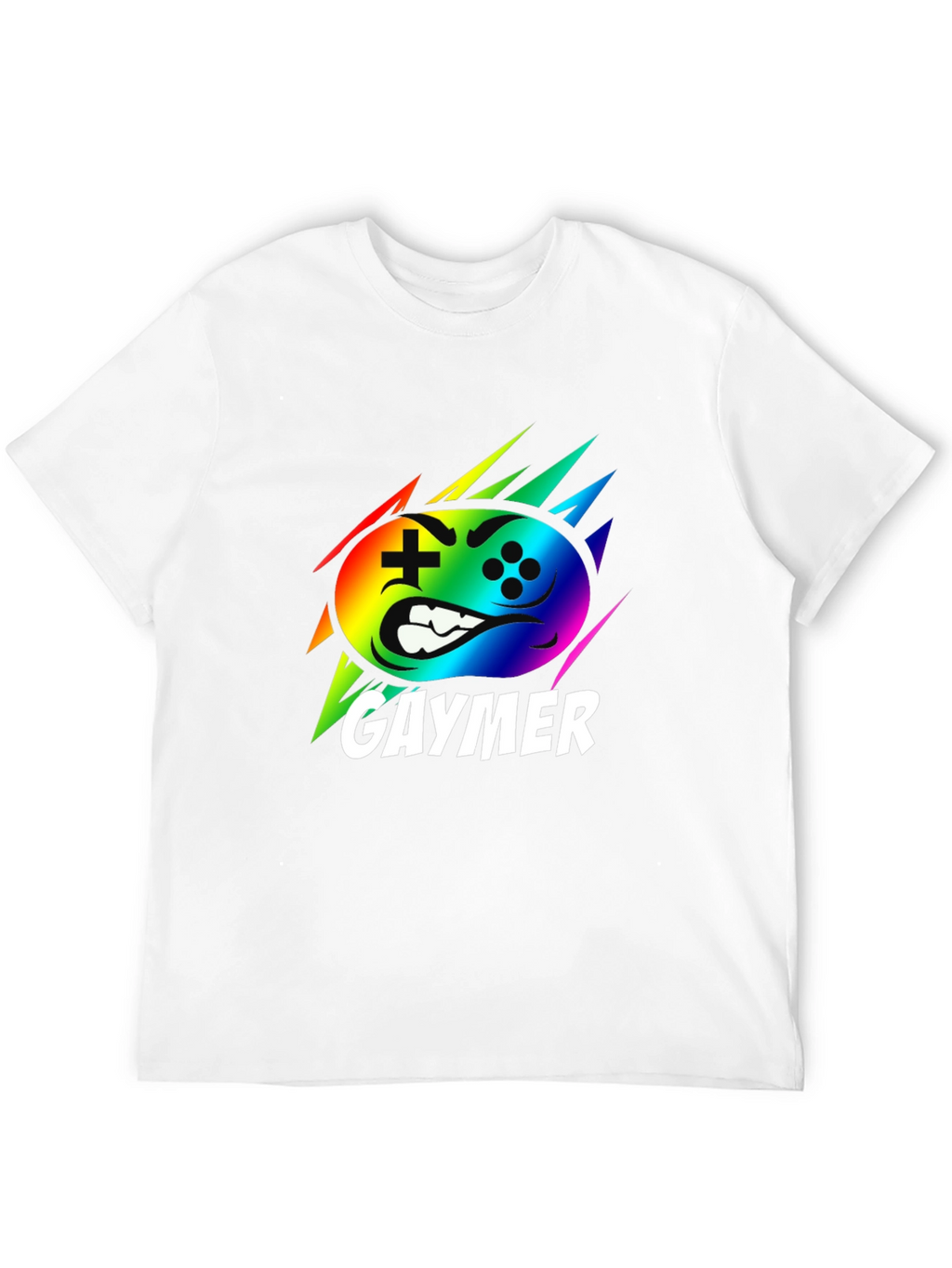 Gaymer Rainbow Controller Graphic Black T-Shirt
