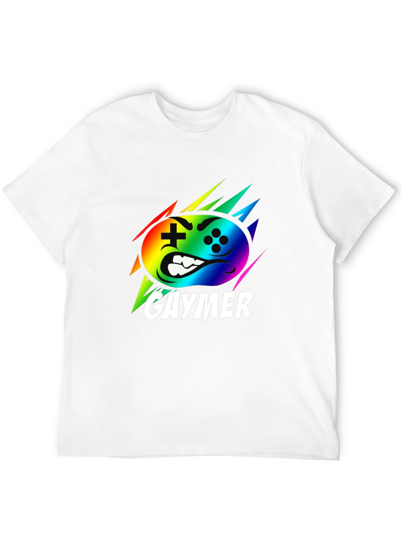 Gaymer Rainbow Controller Graphic Black T-Shirt