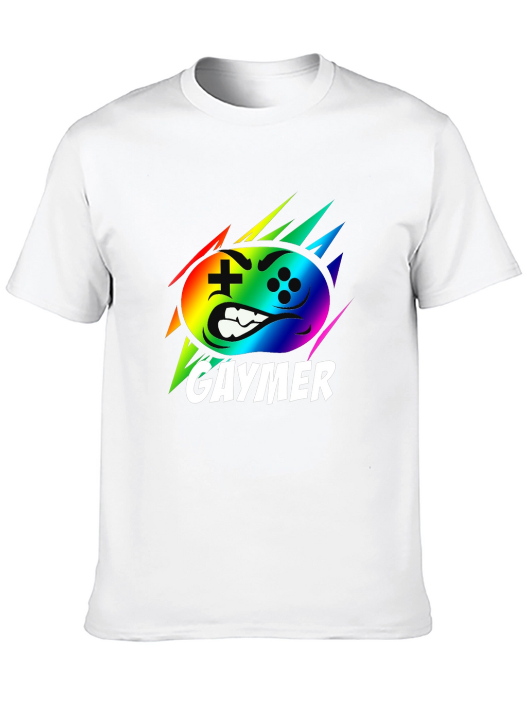Gaymer Rainbow Controller Graphic Black T-Shirt