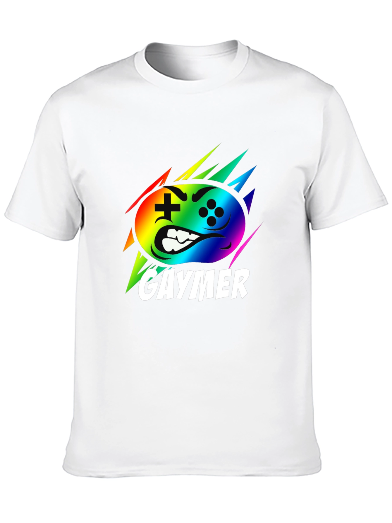 Gaymer Rainbow Controller Graphic Black T-Shirt