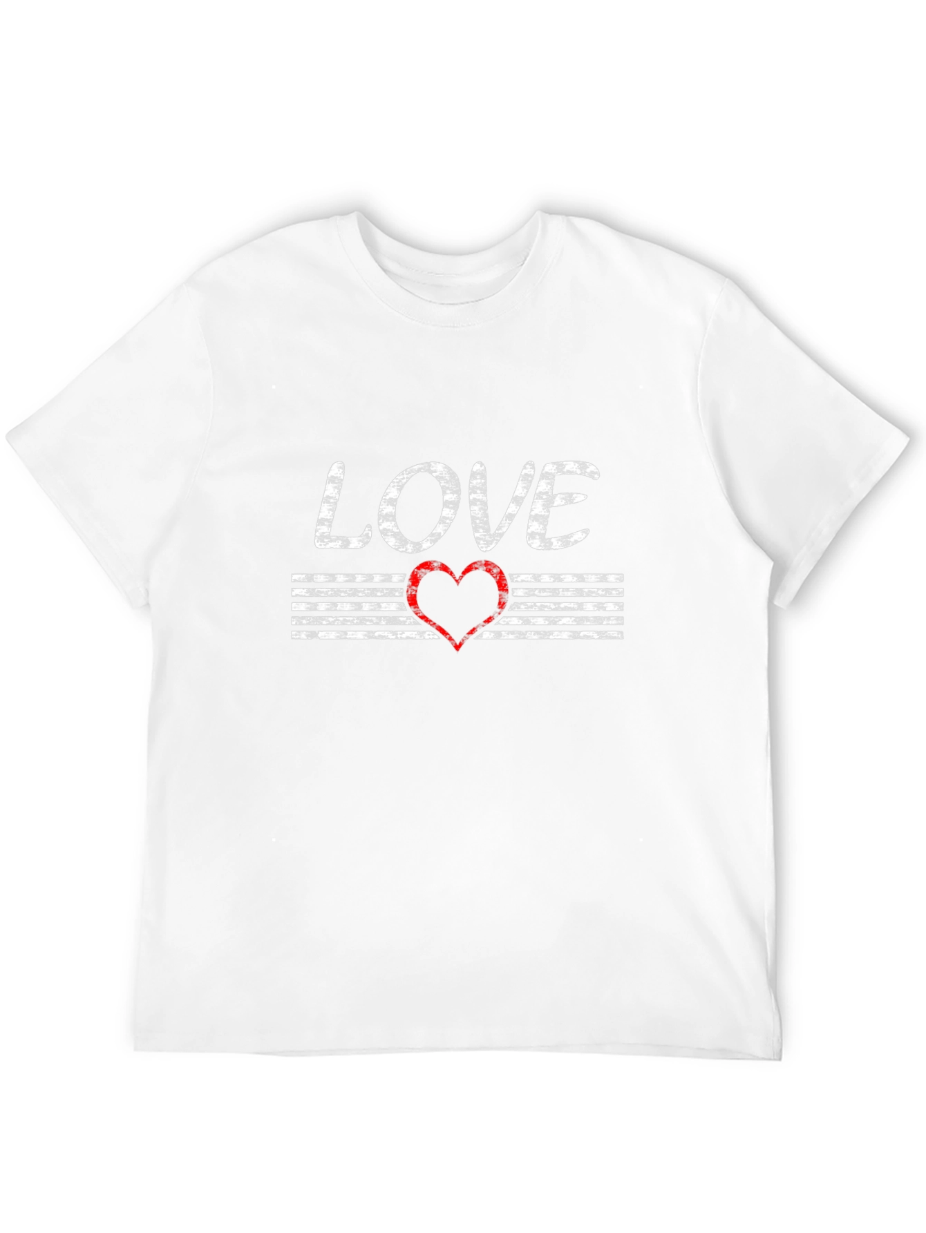 Love Graphic T-Shirt - Distressed Heart Design