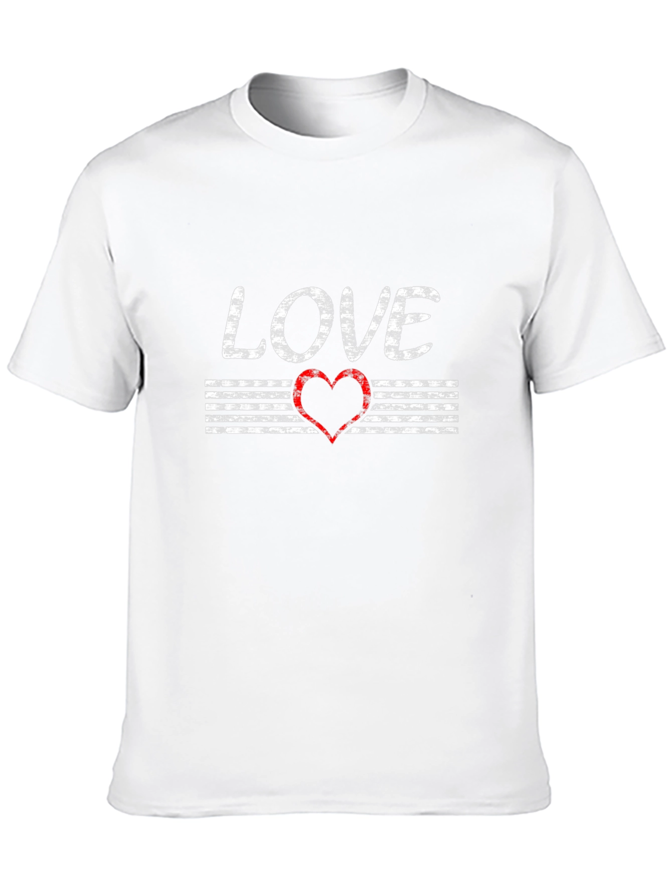 Love Graphic T-Shirt - Distressed Heart Design