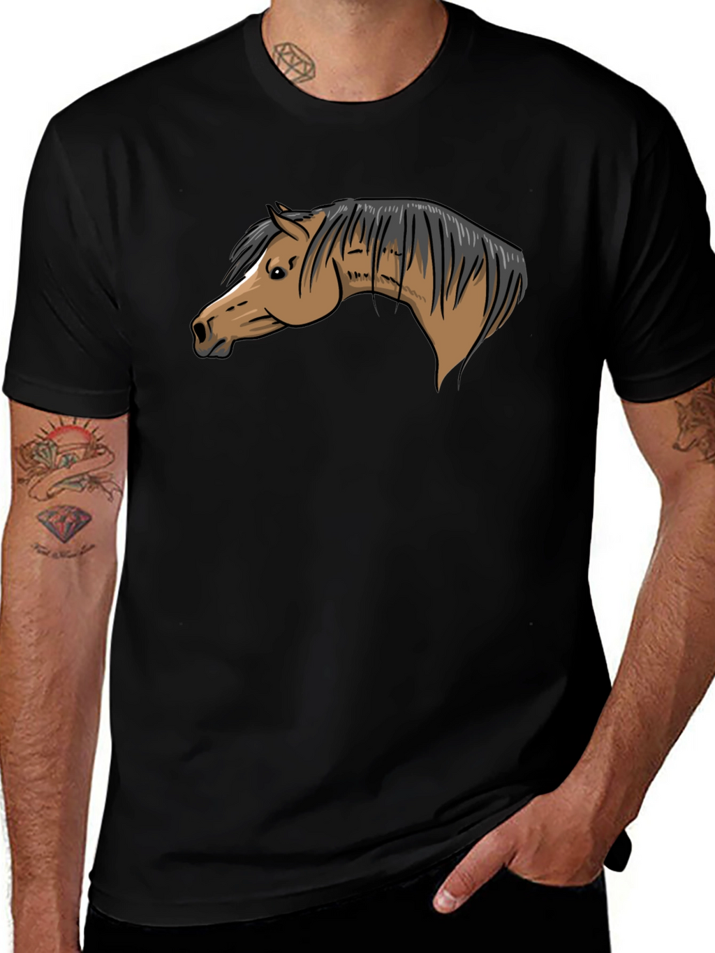 Black Horse Graphic T-Shirt
