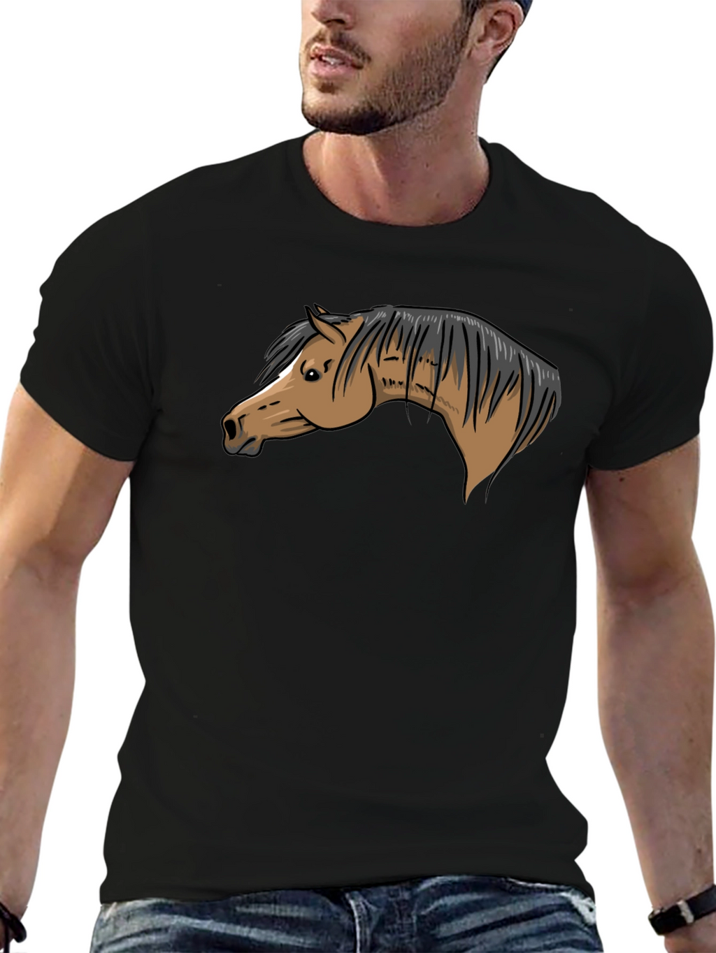 Black Horse Graphic T-Shirt