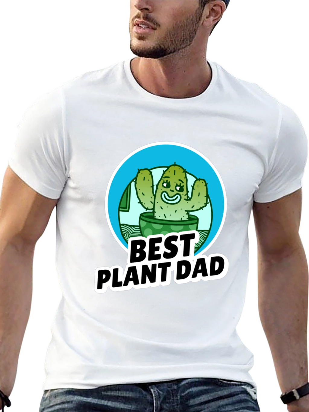 Best Plant Dad T-Shirt - Cactus Design