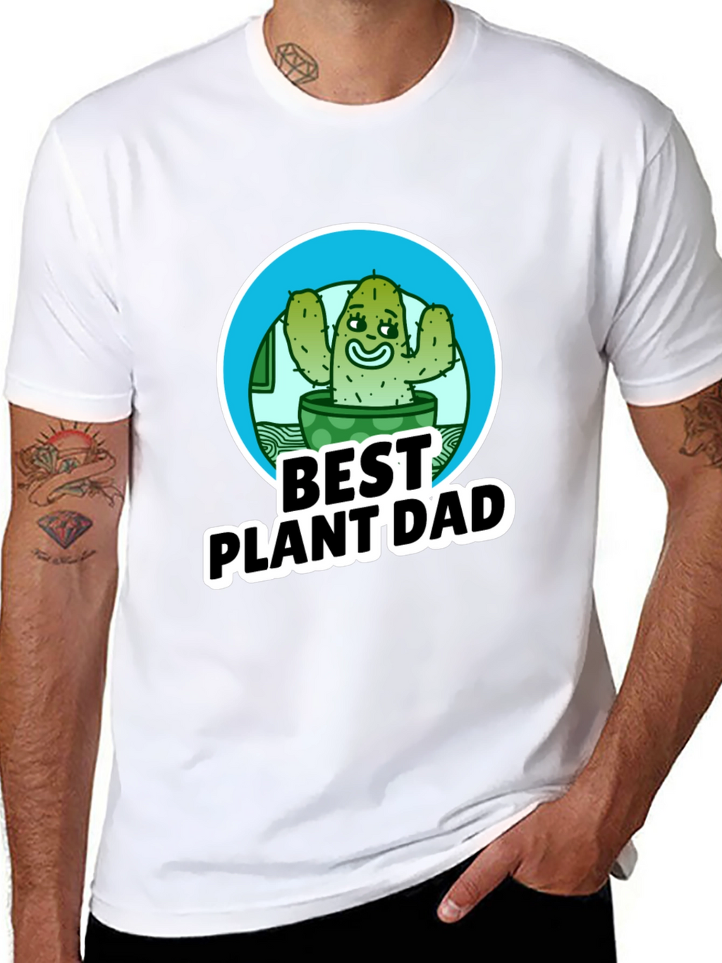 Best Plant Dad T-Shirt - Cactus Design