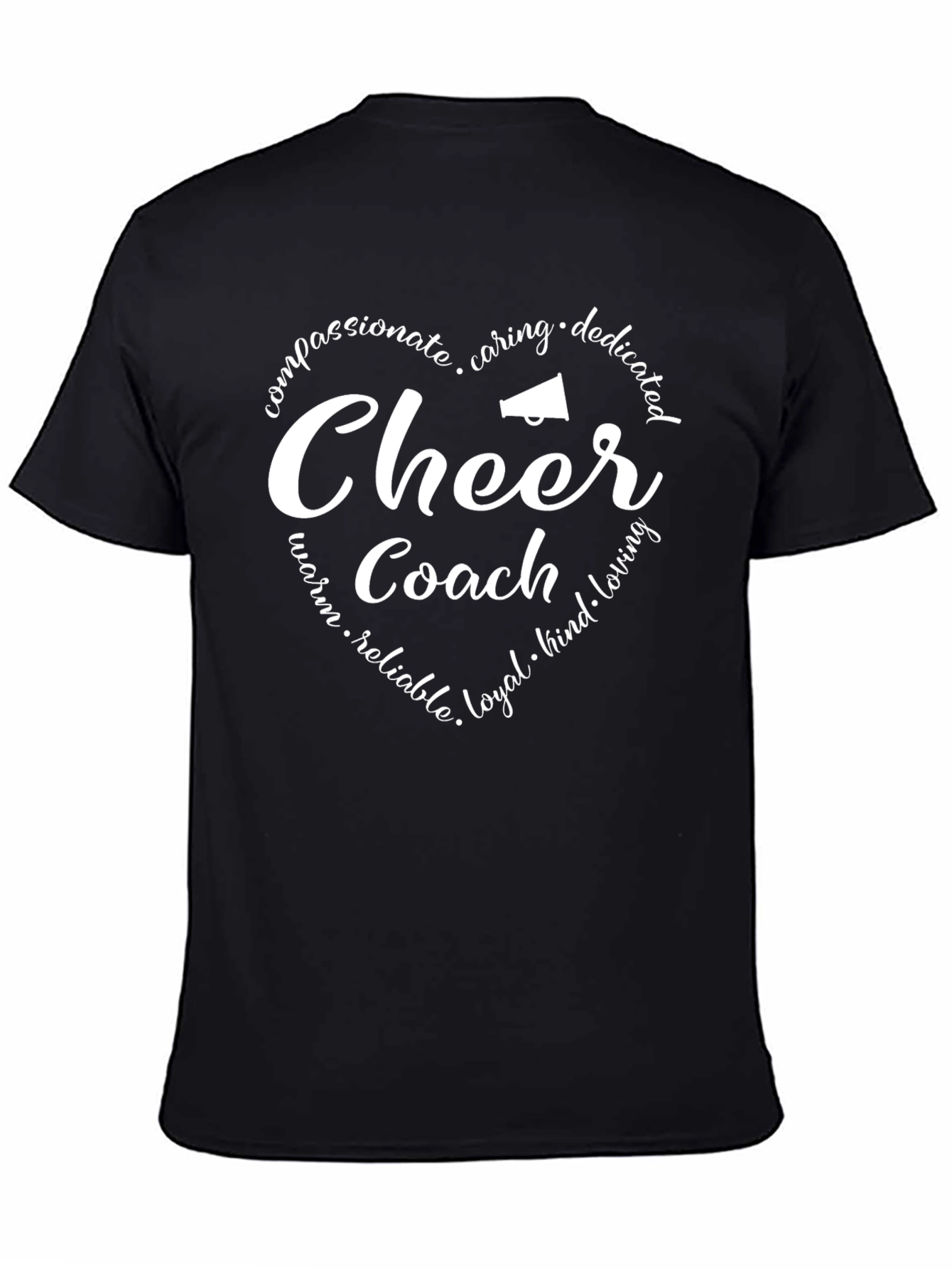 Cheer Coach T-Shirt - Heart Design - Dedicated and Caring