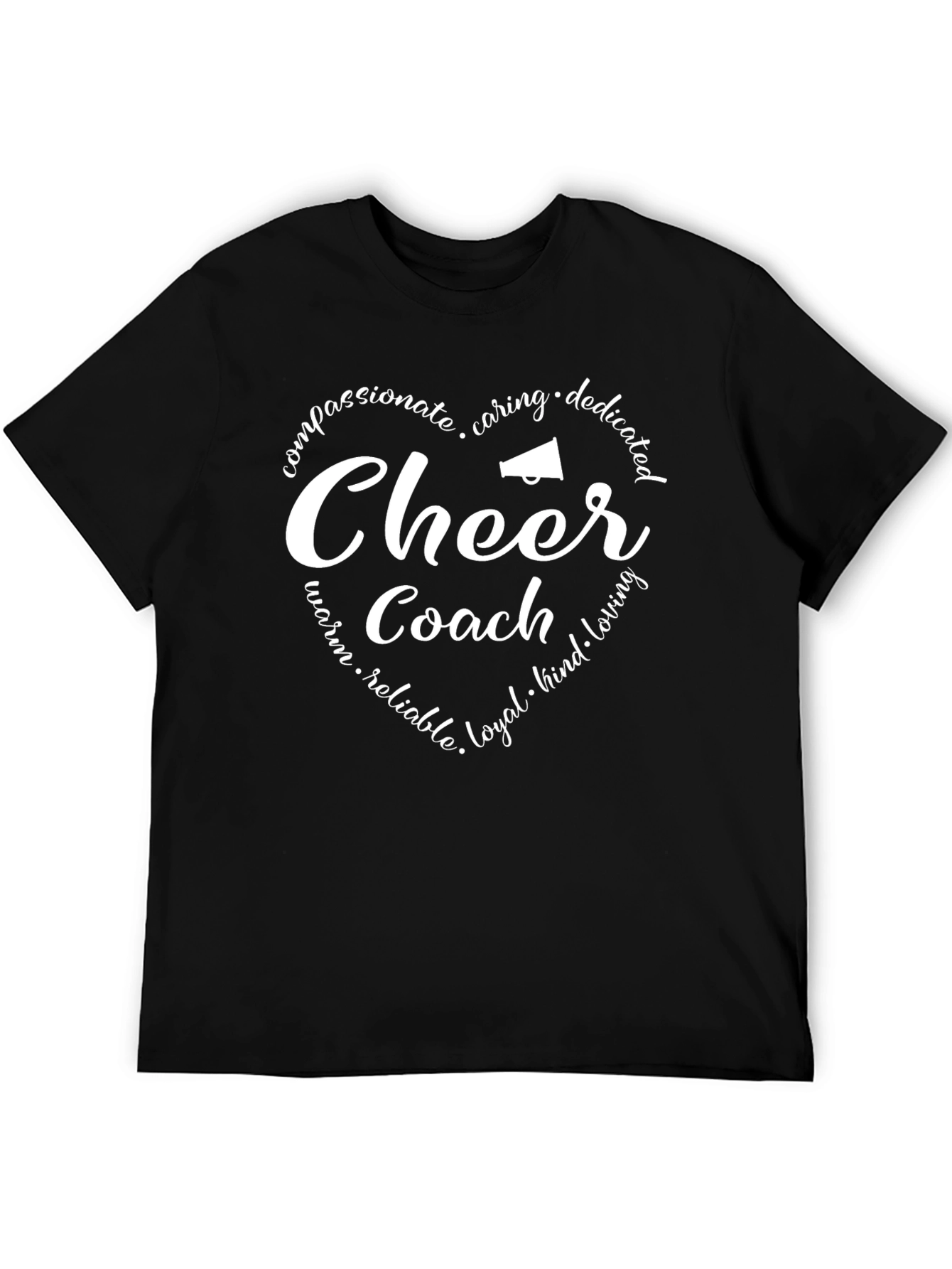 Cheer Coach T-Shirt - Heart Design - Dedicated and Caring