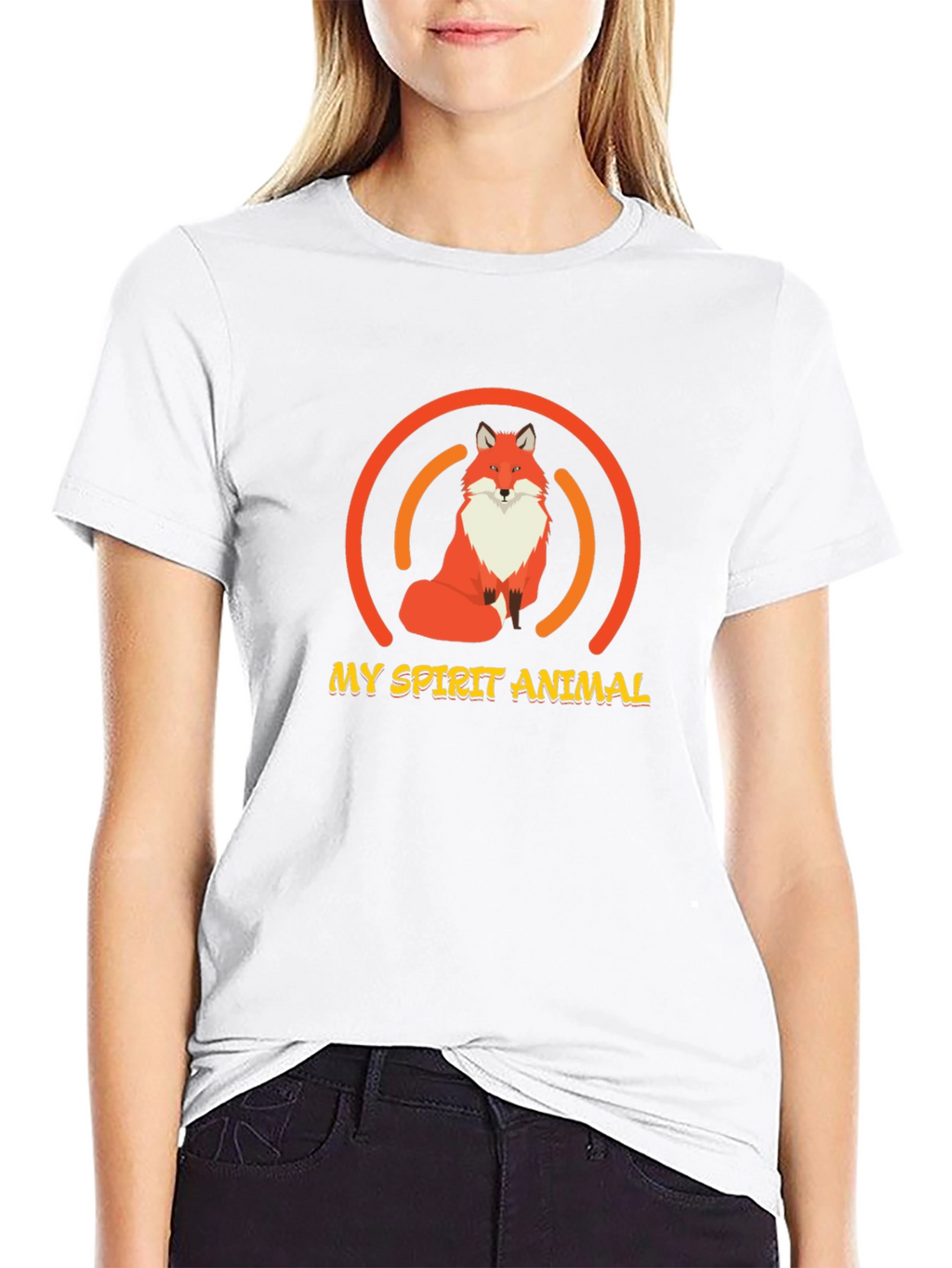 Fox Spirit Animal Graphic Tee - Unisex Black T-Shirt