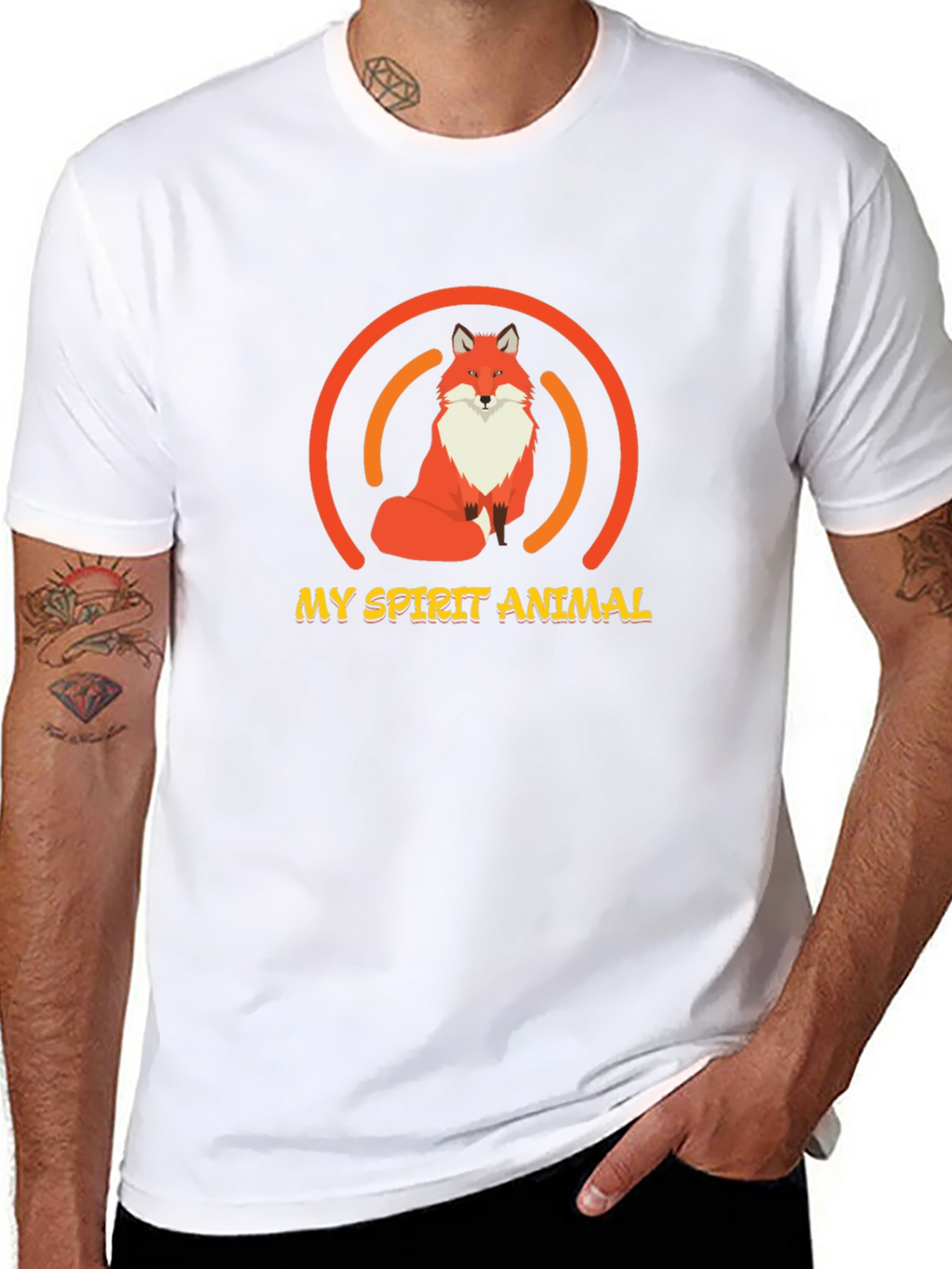 Fox Spirit Animal Graphic Tee - Unisex Black T-Shirt