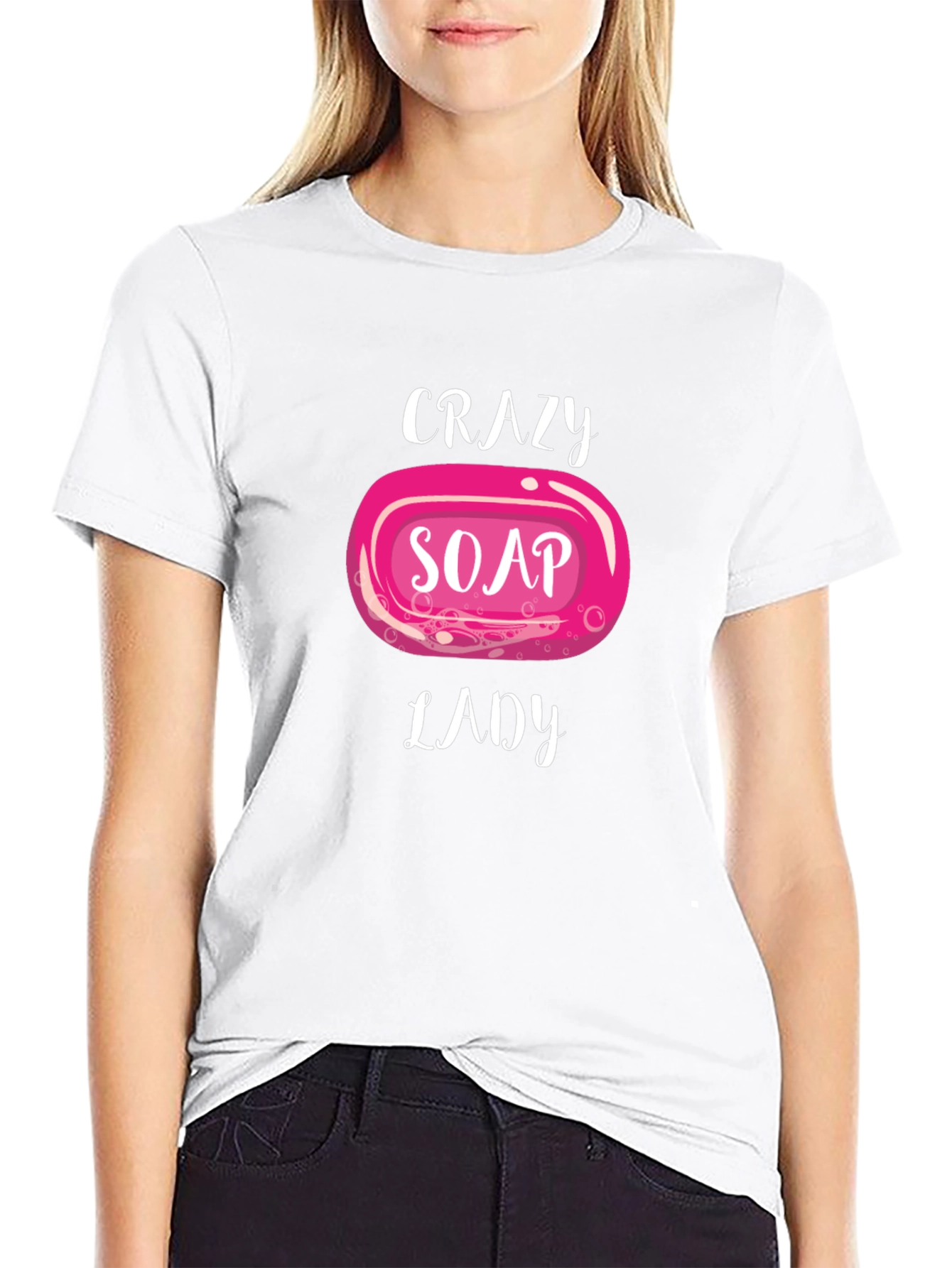Crazy Soap Lady Black T-Shirt