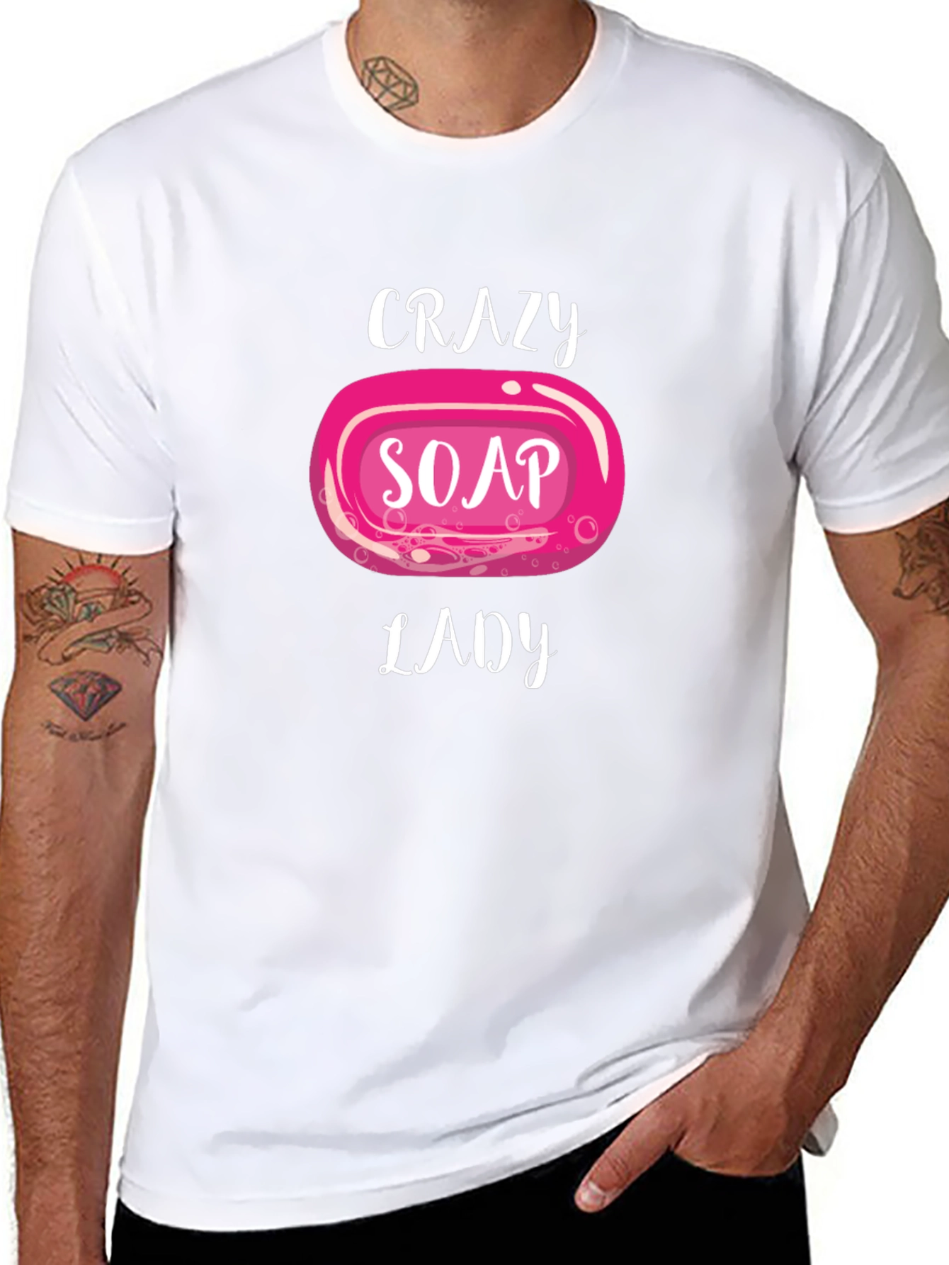 Crazy Soap Lady Black T-Shirt