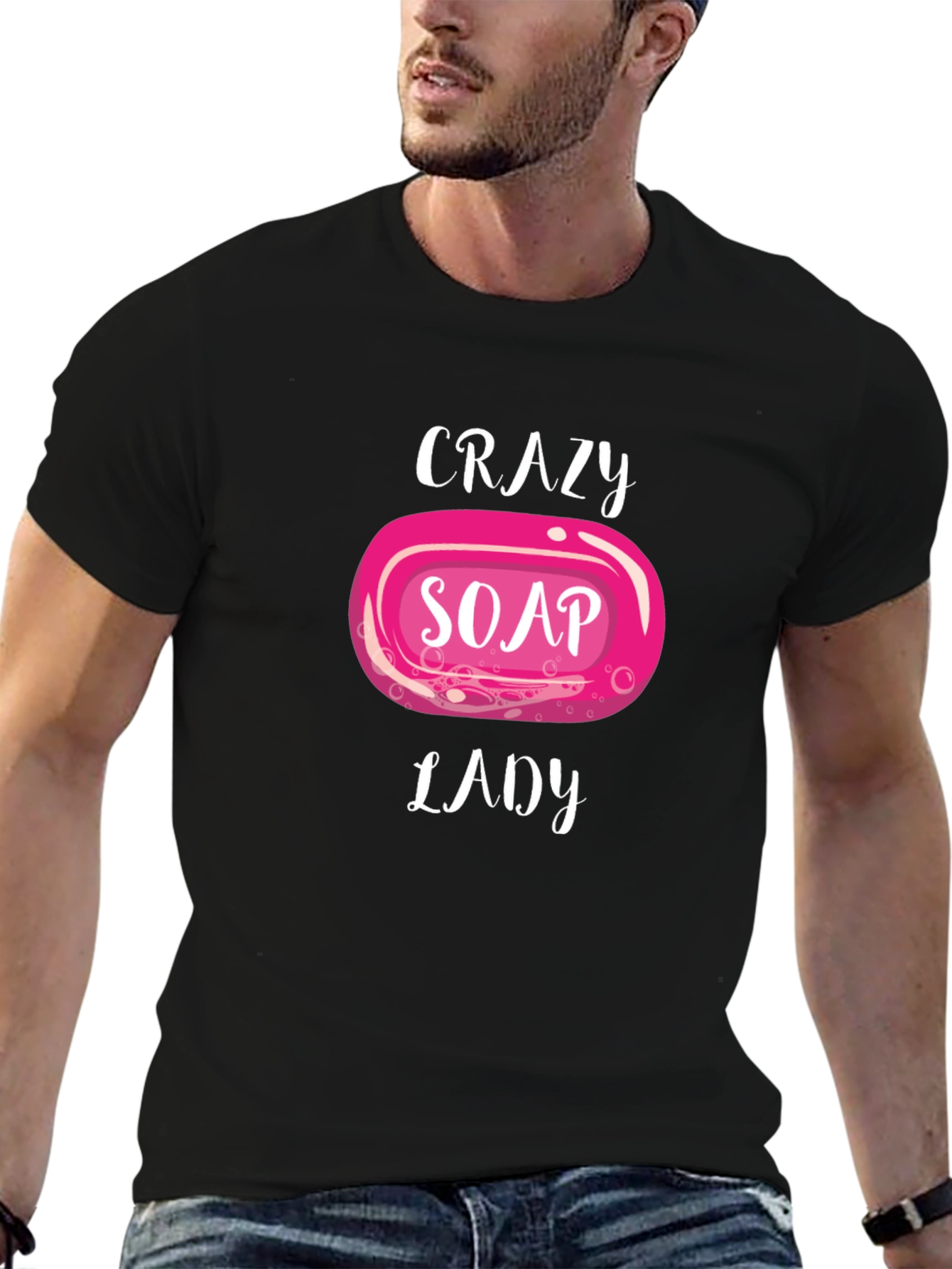 Crazy Soap Lady Black T-Shirt