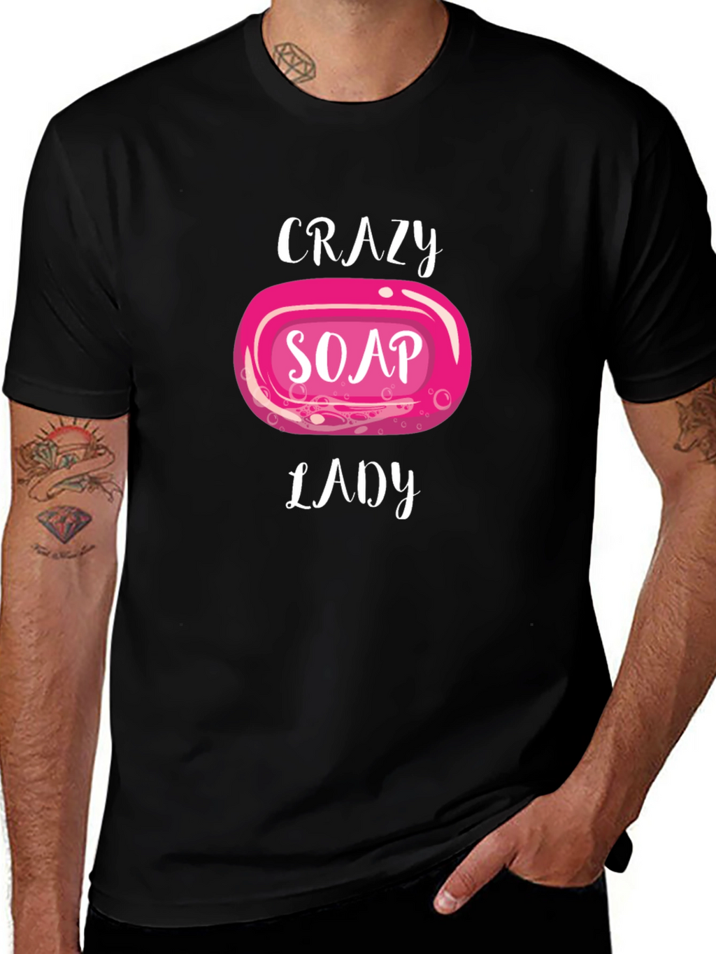 Crazy Soap Lady Black T-Shirt
