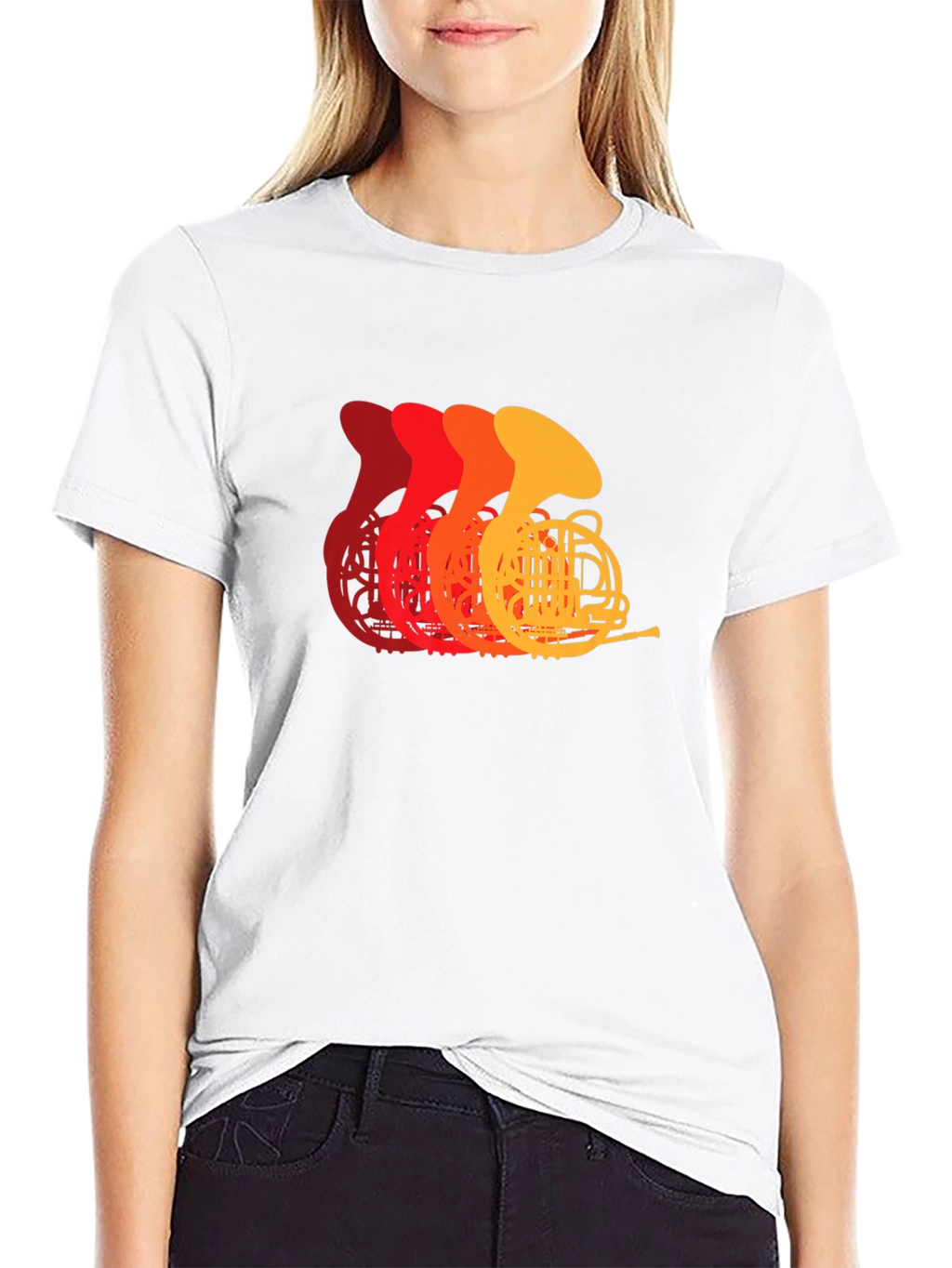 French Horn Retro T-Shirt - Musician Tee