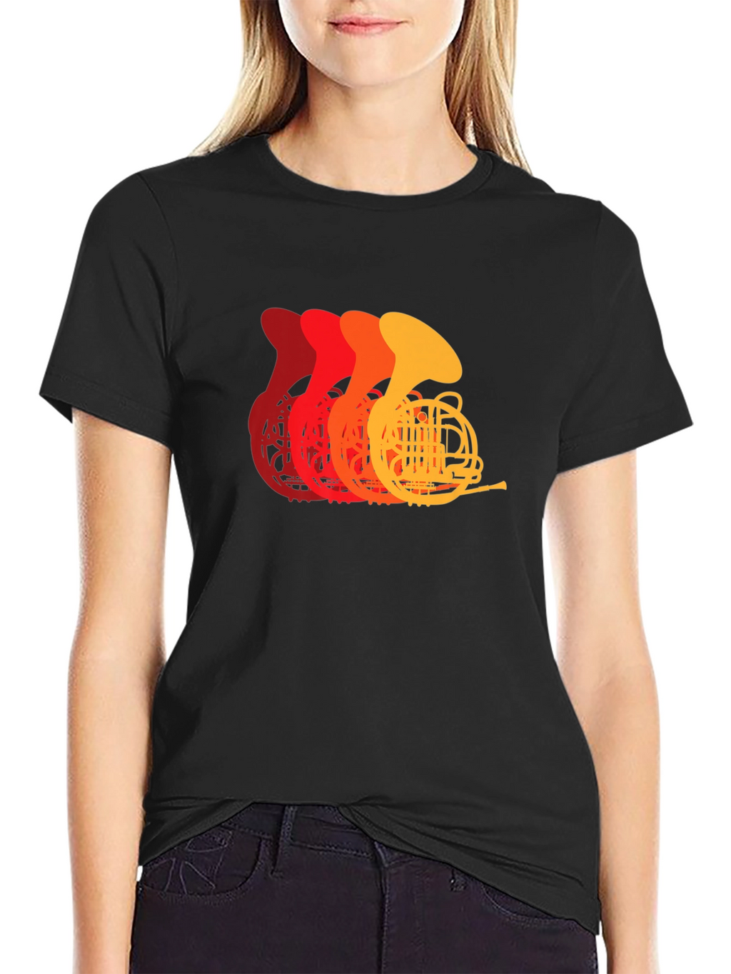 French Horn Retro T-Shirt - Musician Tee