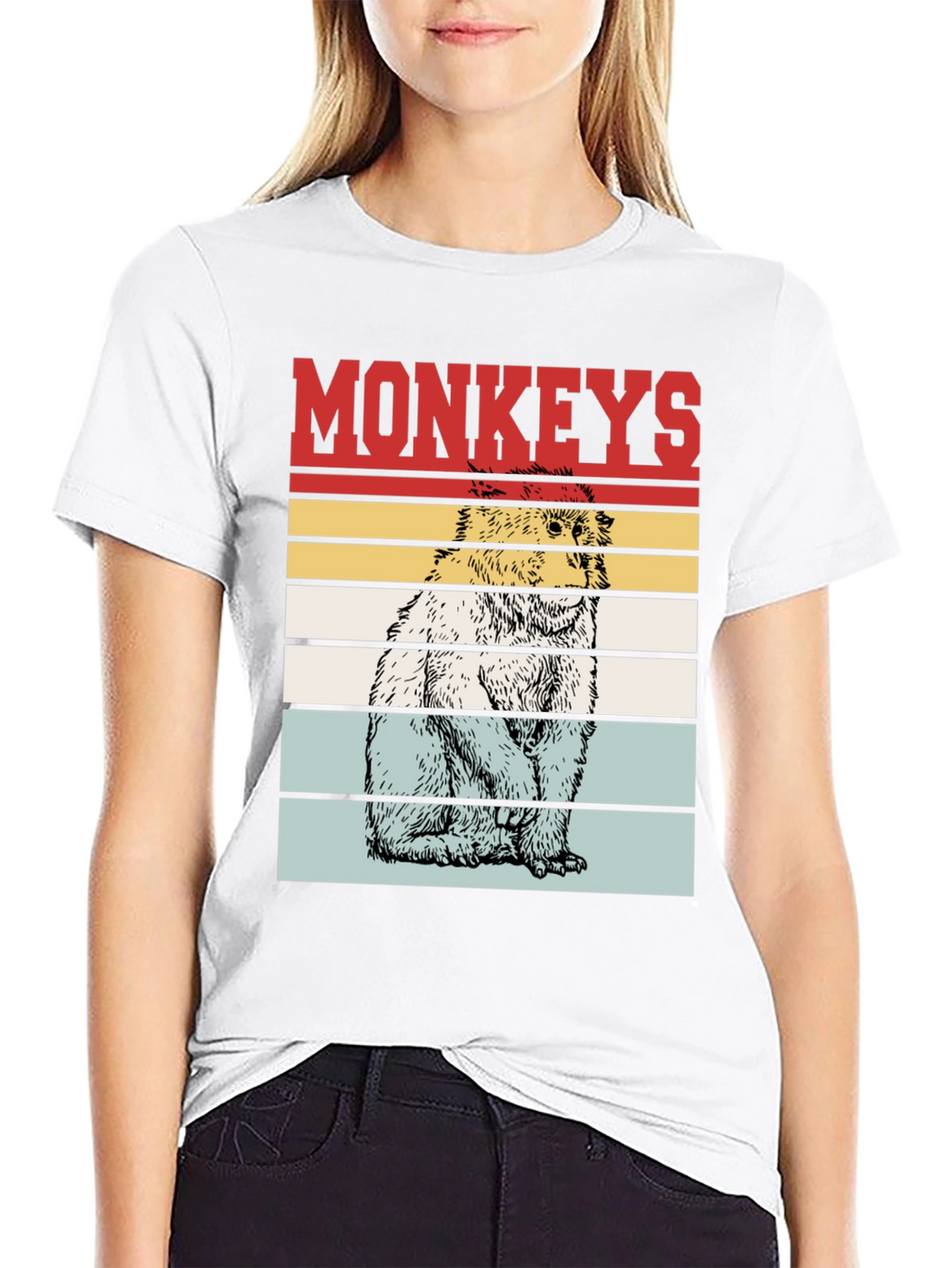 Retro Monkeys Graphic Tee - Black