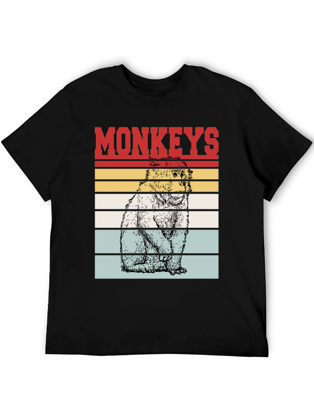 Retro Monkeys Graphic Tee - Black