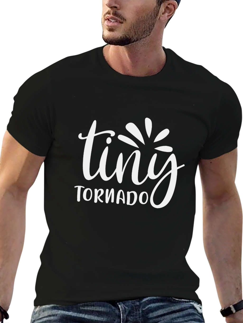 Tiny Tornado Graphic Tee - Black Cotton T-Shirt