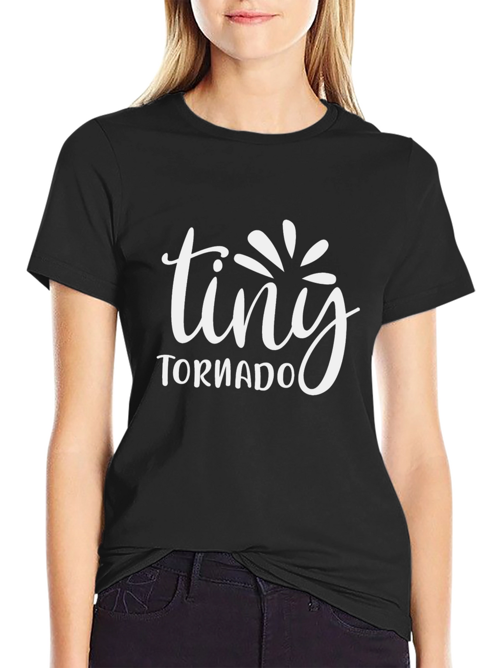 Tiny Tornado Graphic Tee - Black Cotton T-Shirt