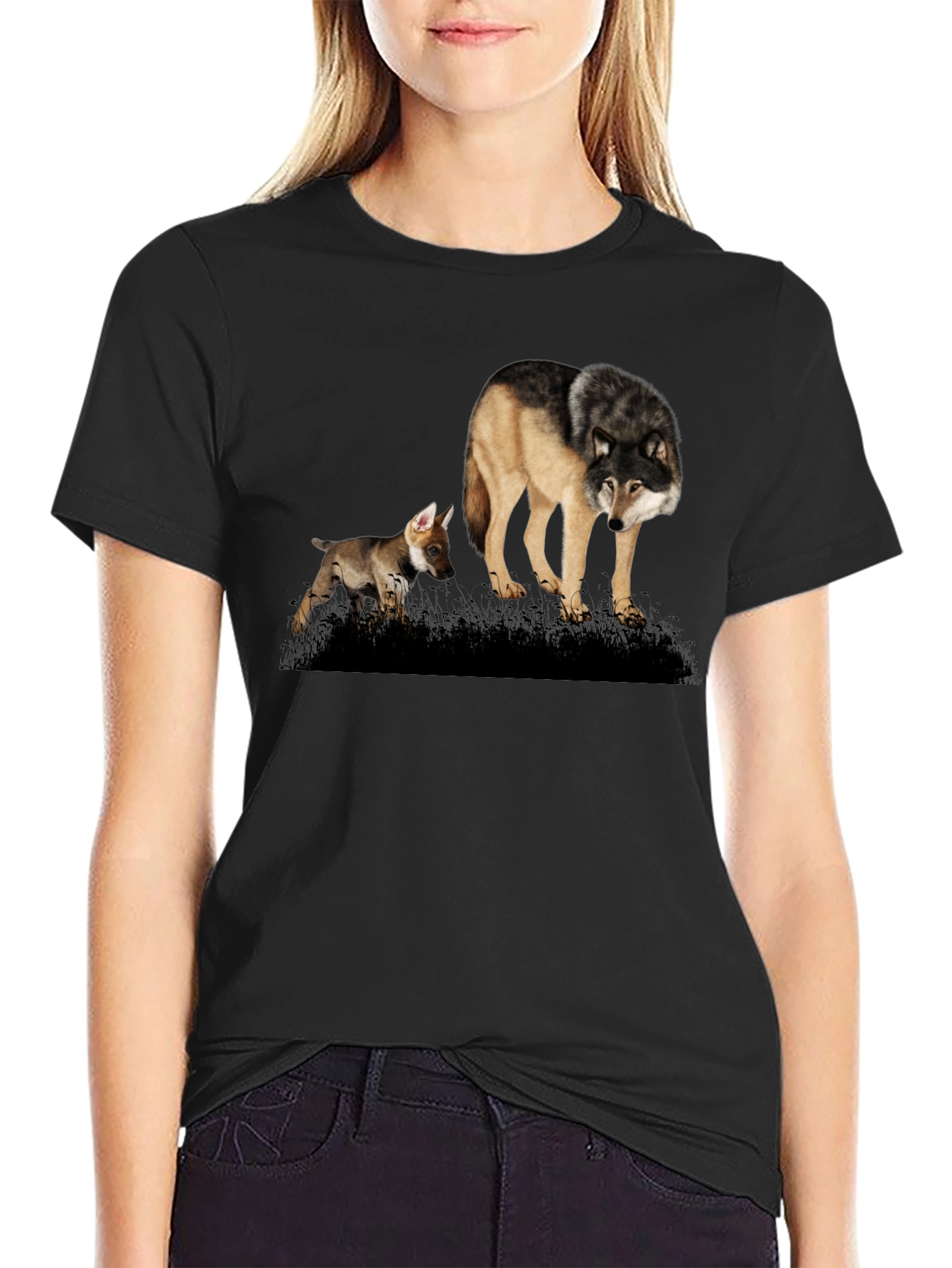 Wolf Pack T-Shirt: Black Graphic Tee